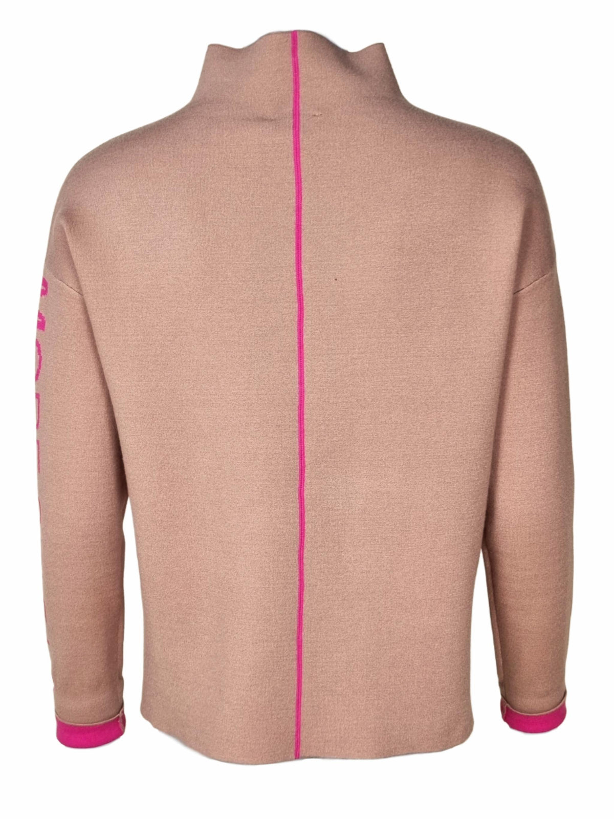 Damen Strickpullover mit Stehkragen & Schriftzug – BellC