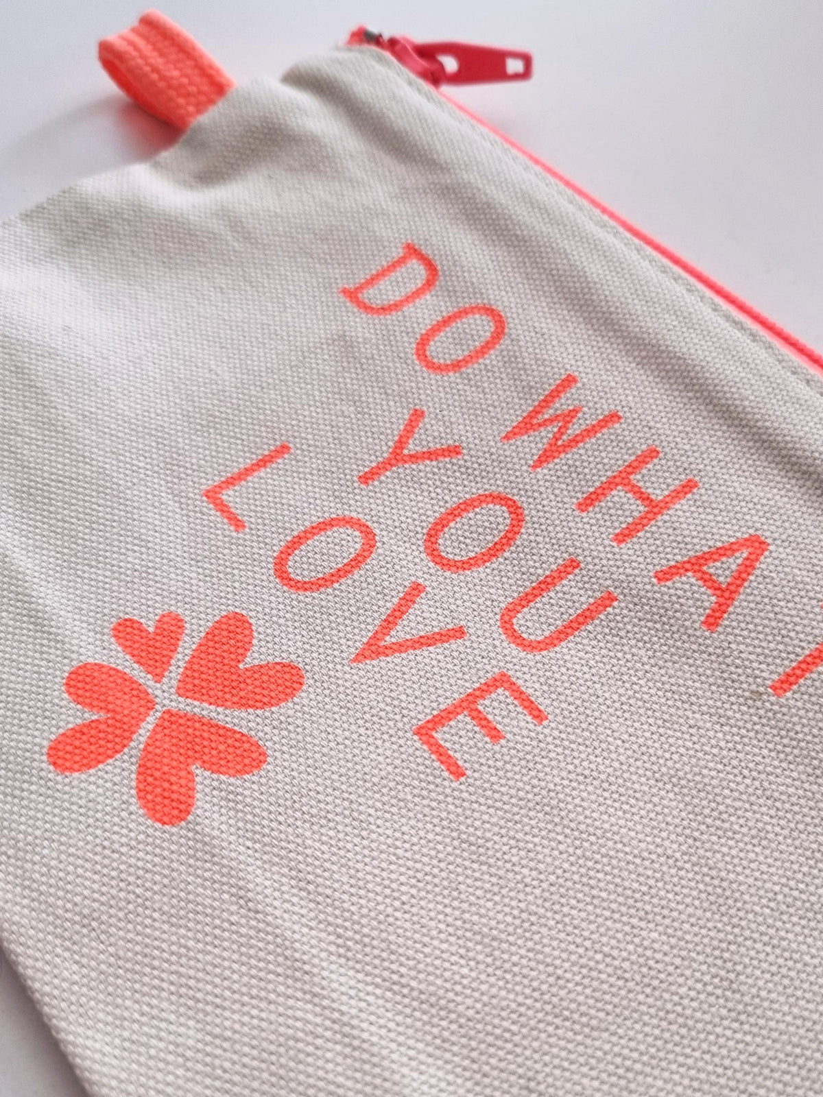 Canvas Kosmetiktasche mit Reißverschluss in neon