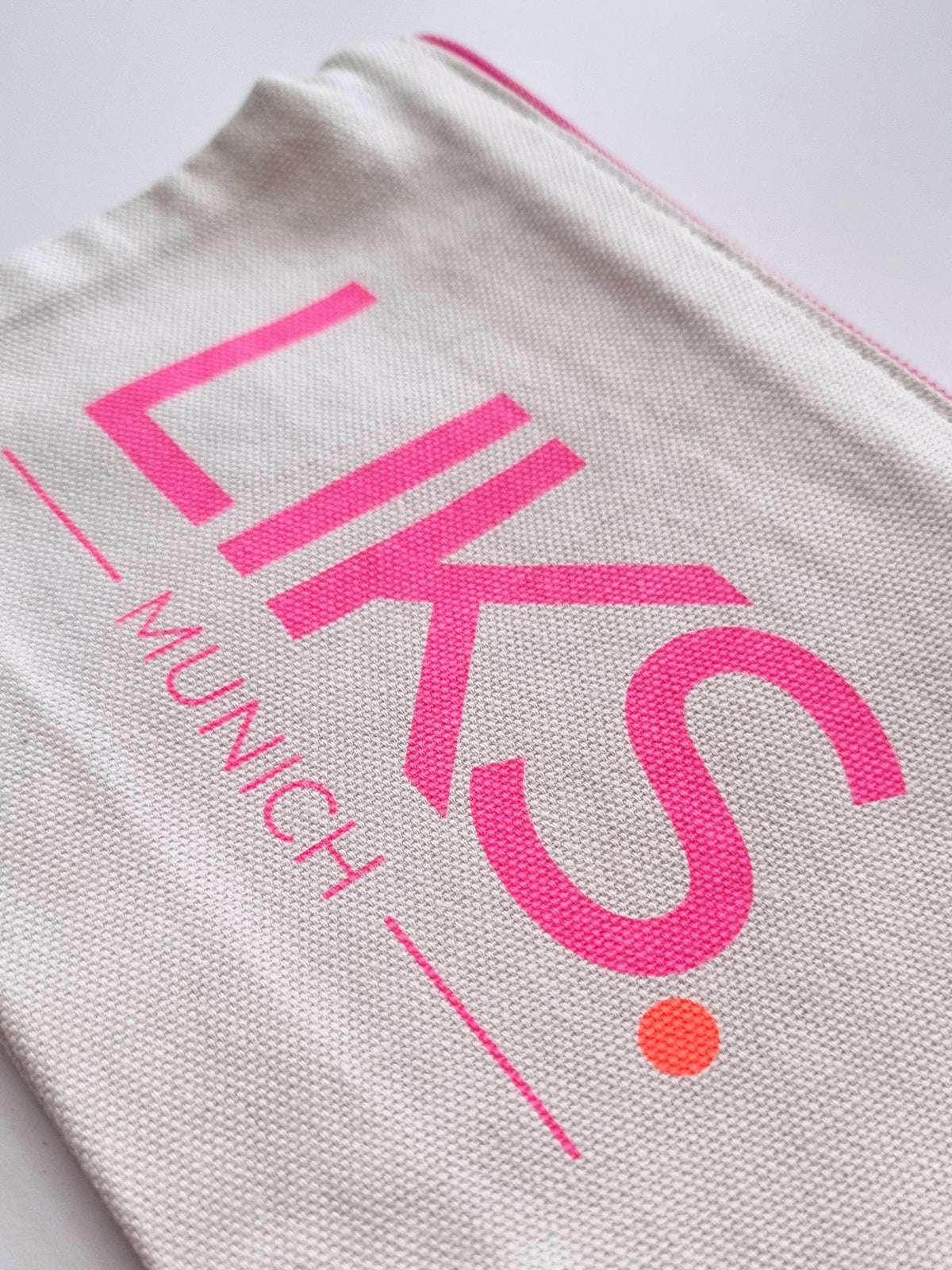 Canvas Kosmetiktasche mit Reißverschluss in neon