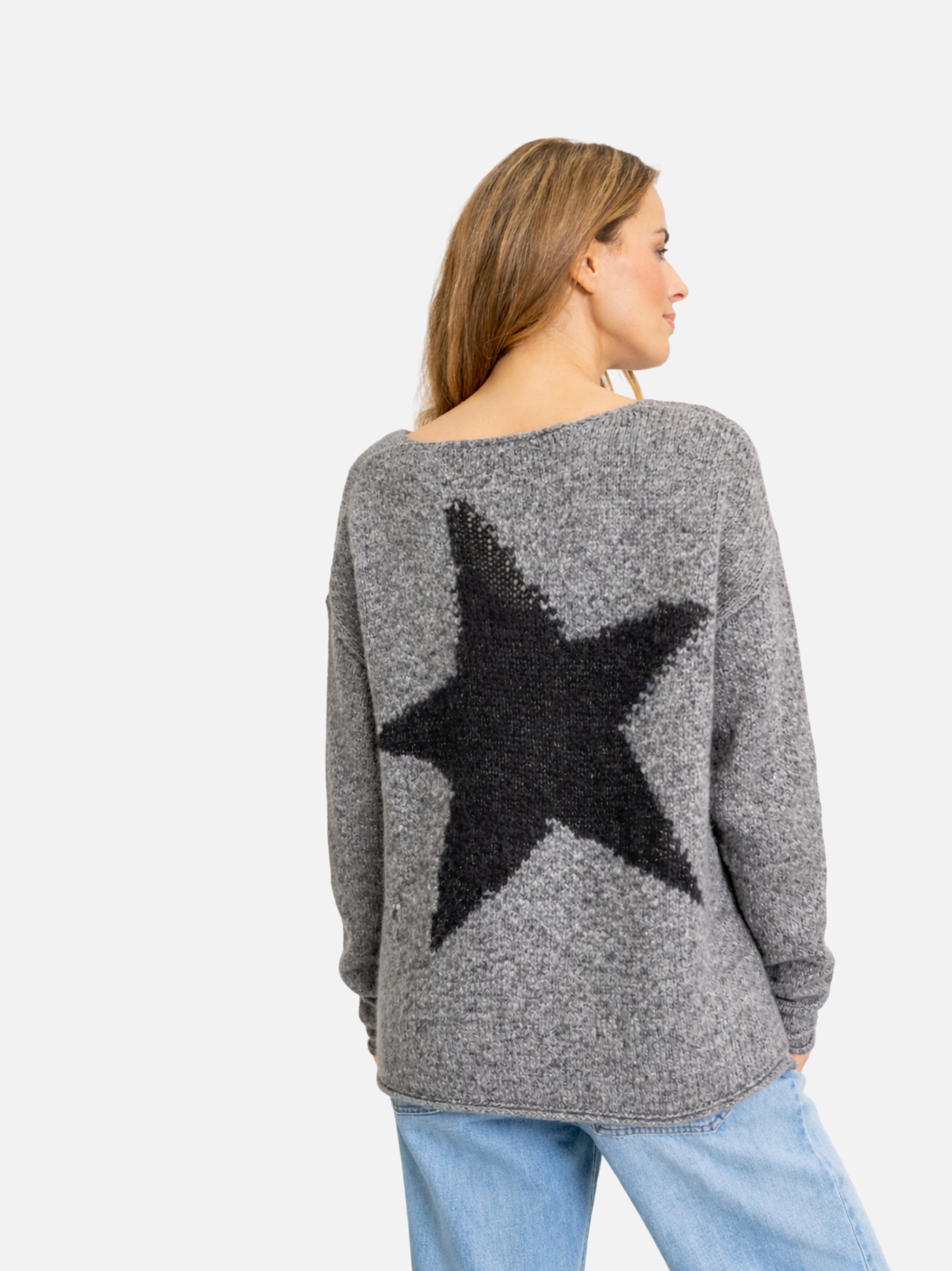 Strickpullover V-Neck Sternintarsie RT