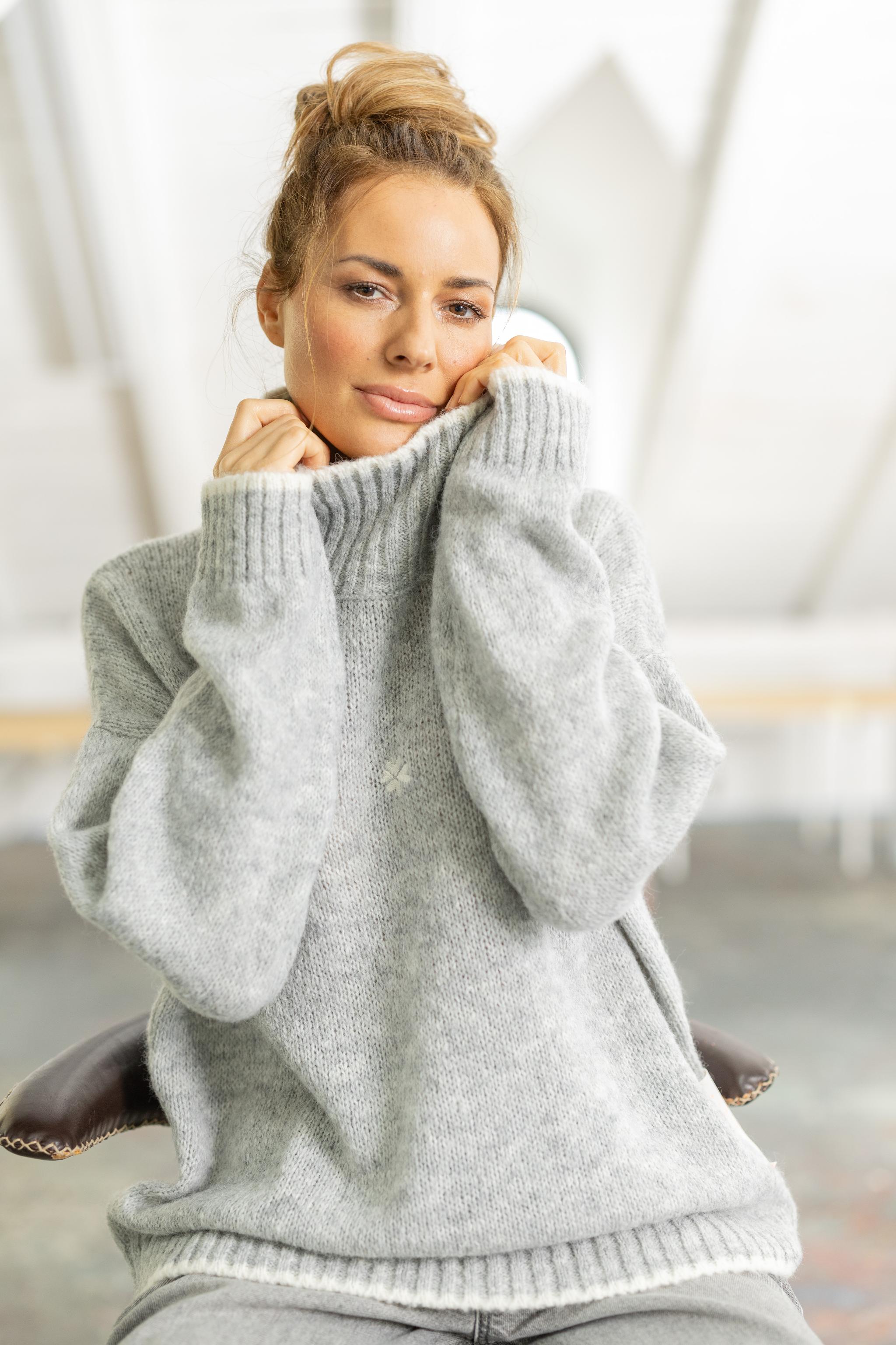 Strickpullover Stehkragen