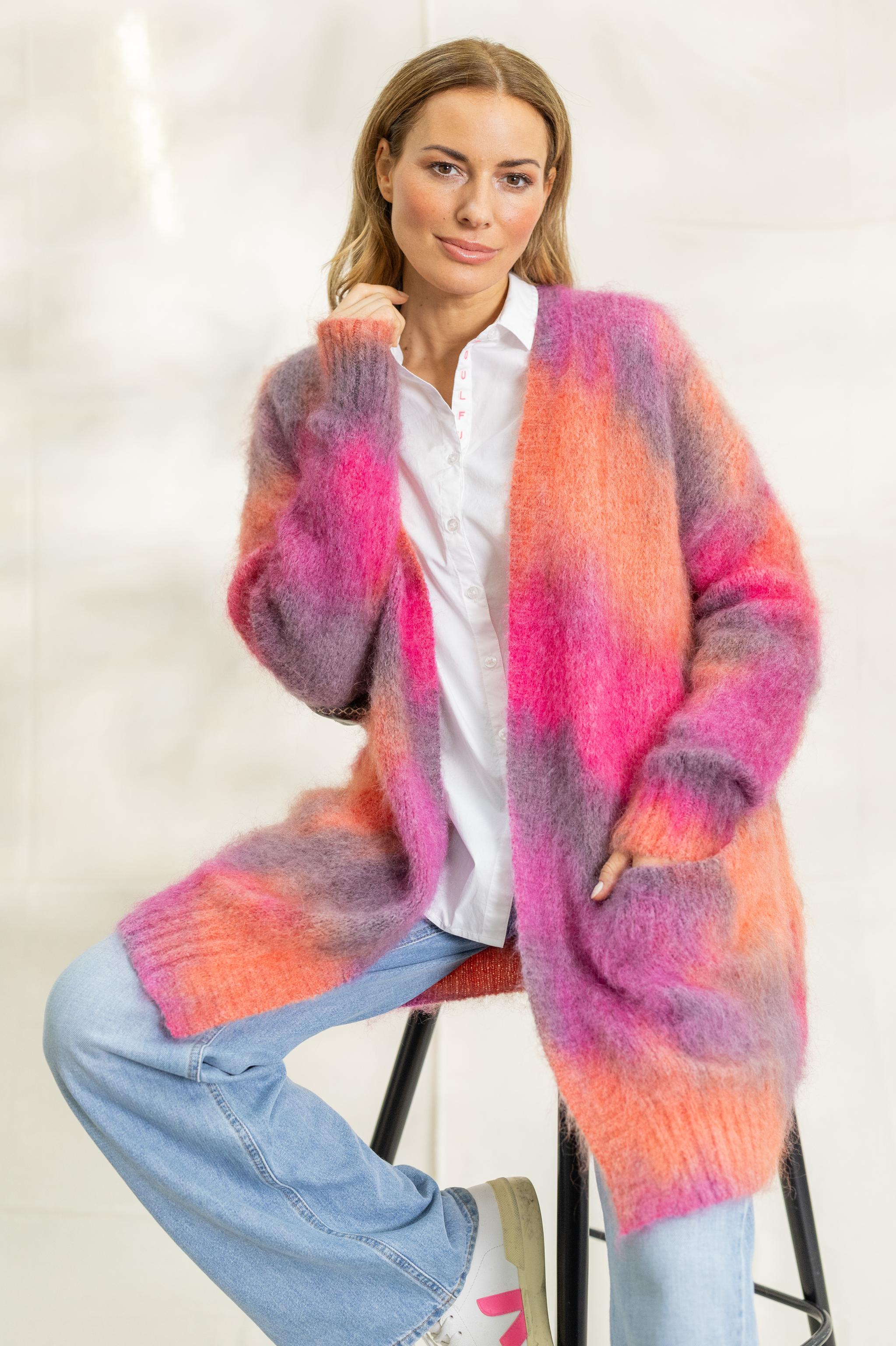 Strickjacke "Autumn" offen lang gesprüht