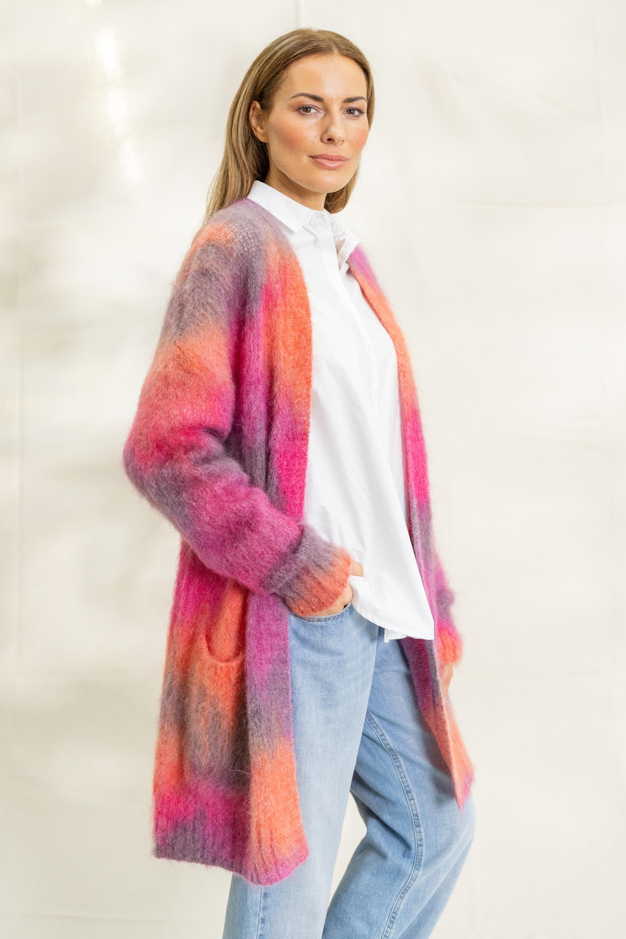 Strickjacke "Autumn" offen lang gesprüht