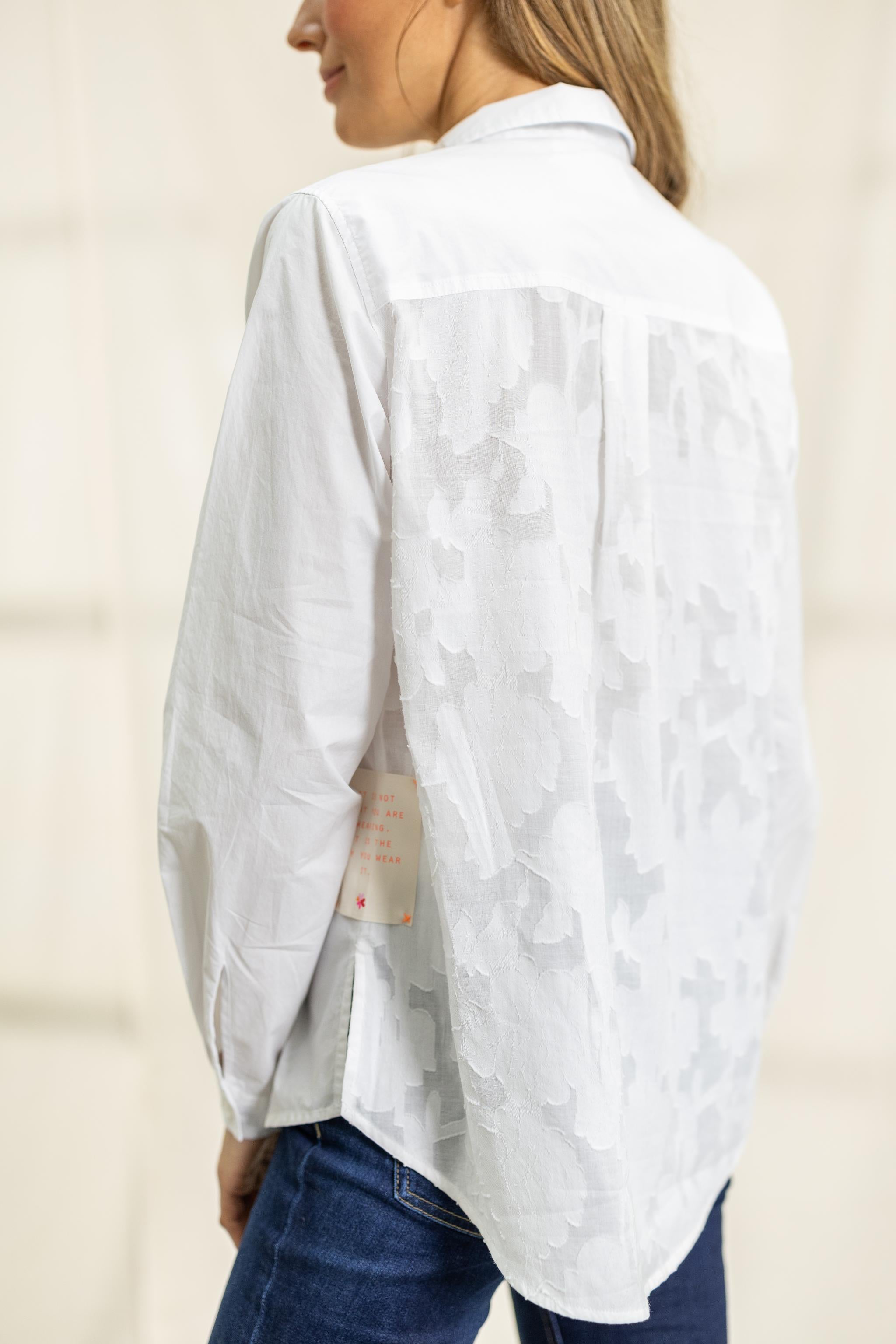 Bluse Jacquard Rückenteil