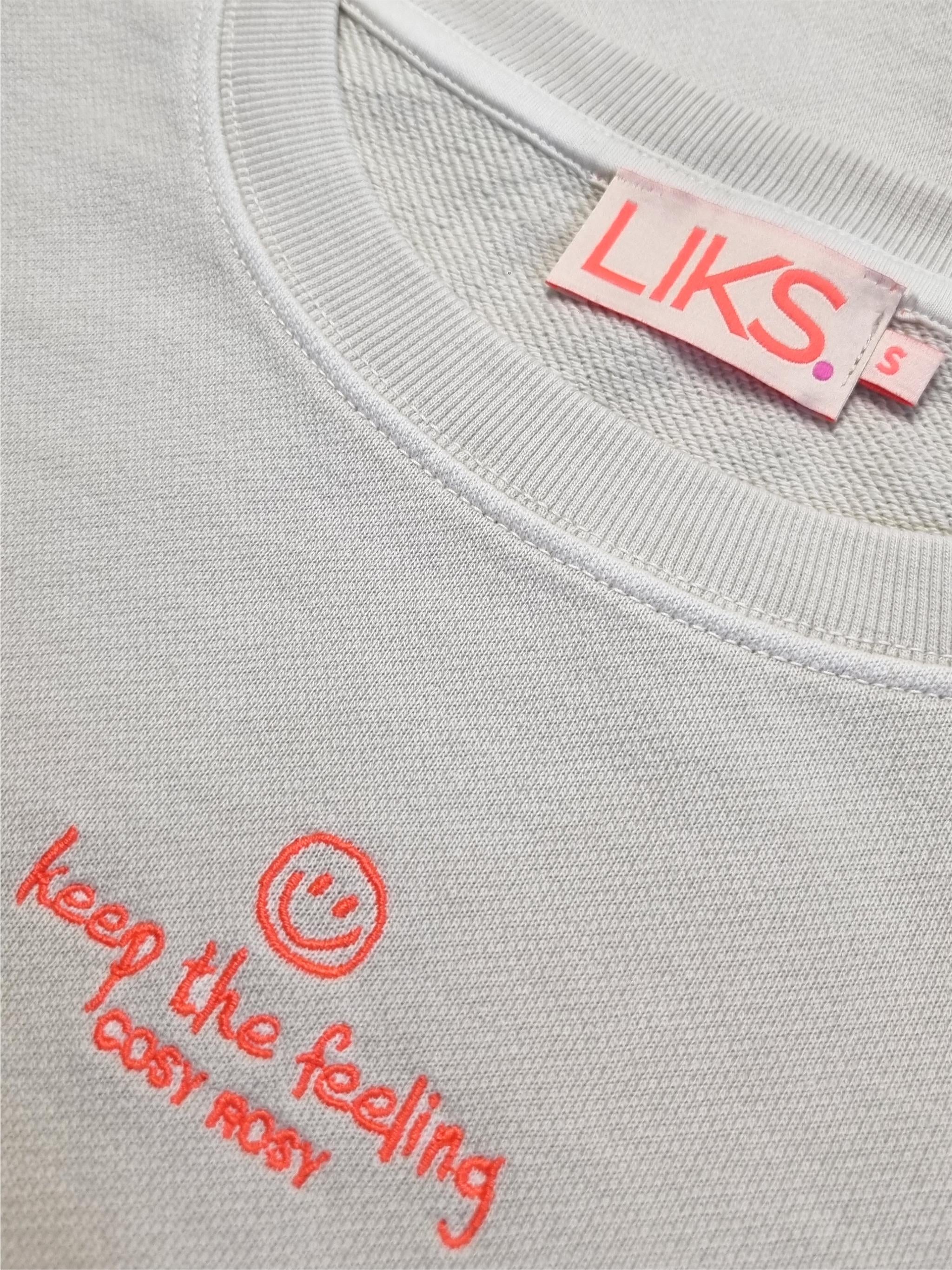 Sweatshirt mit Stickerei Keep the Feeling Bio Baumwolle - SelinaC