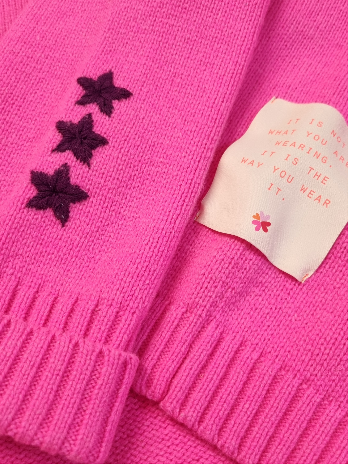 Pink sweater with stars