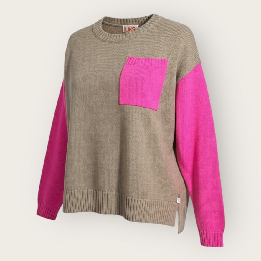 Strickpullover mit Brusttasche