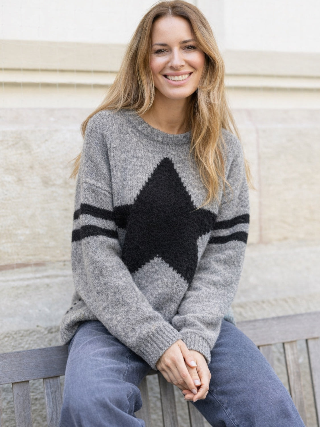 Damenstrickpullover mit Sternmotiv - AliceC