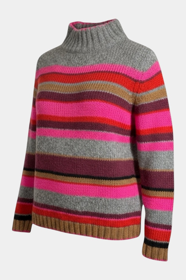 Ringel-Pullover mit Stehkragen