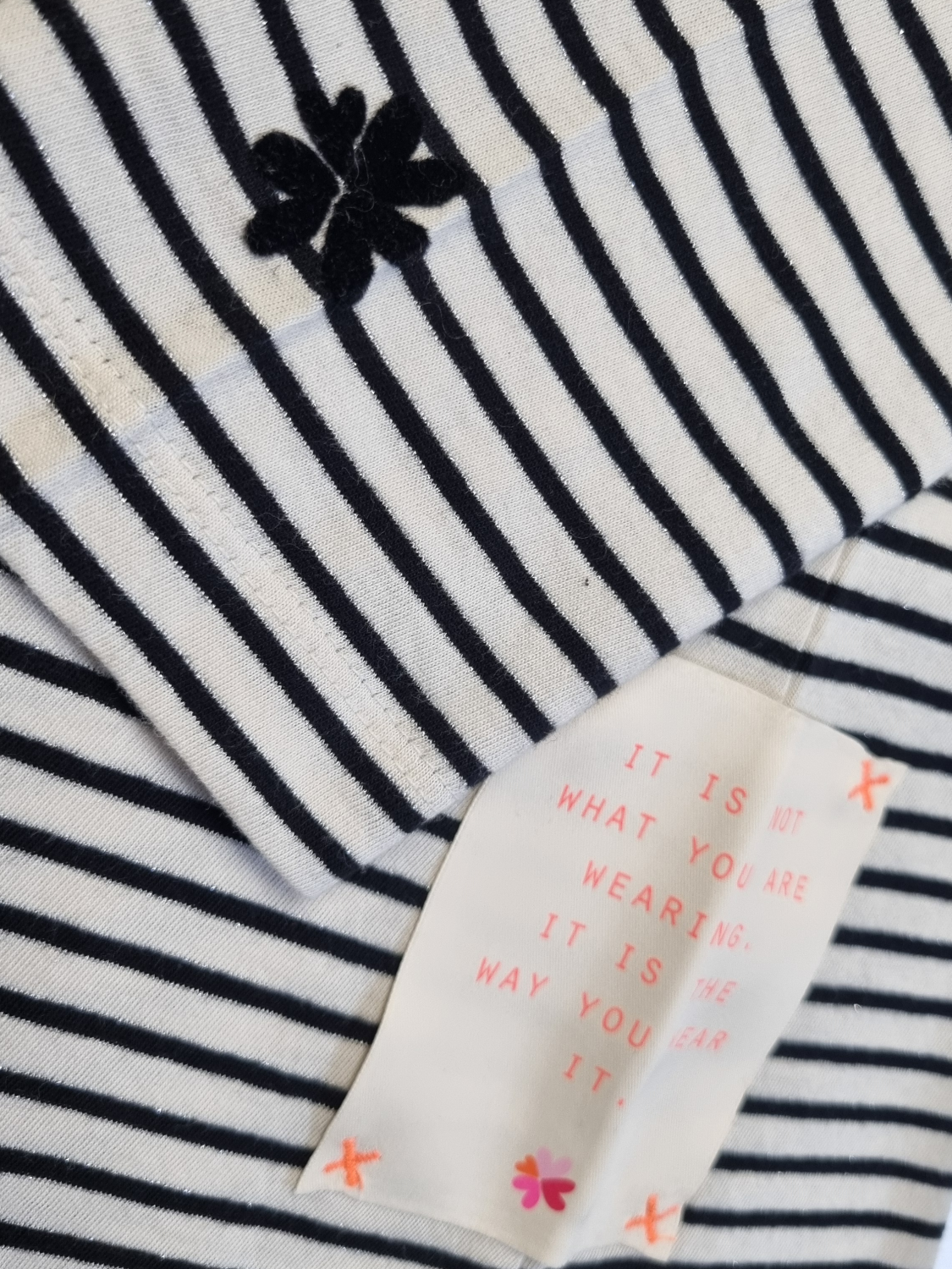 Shirt langarm mit dezenten Glitzer Streifen