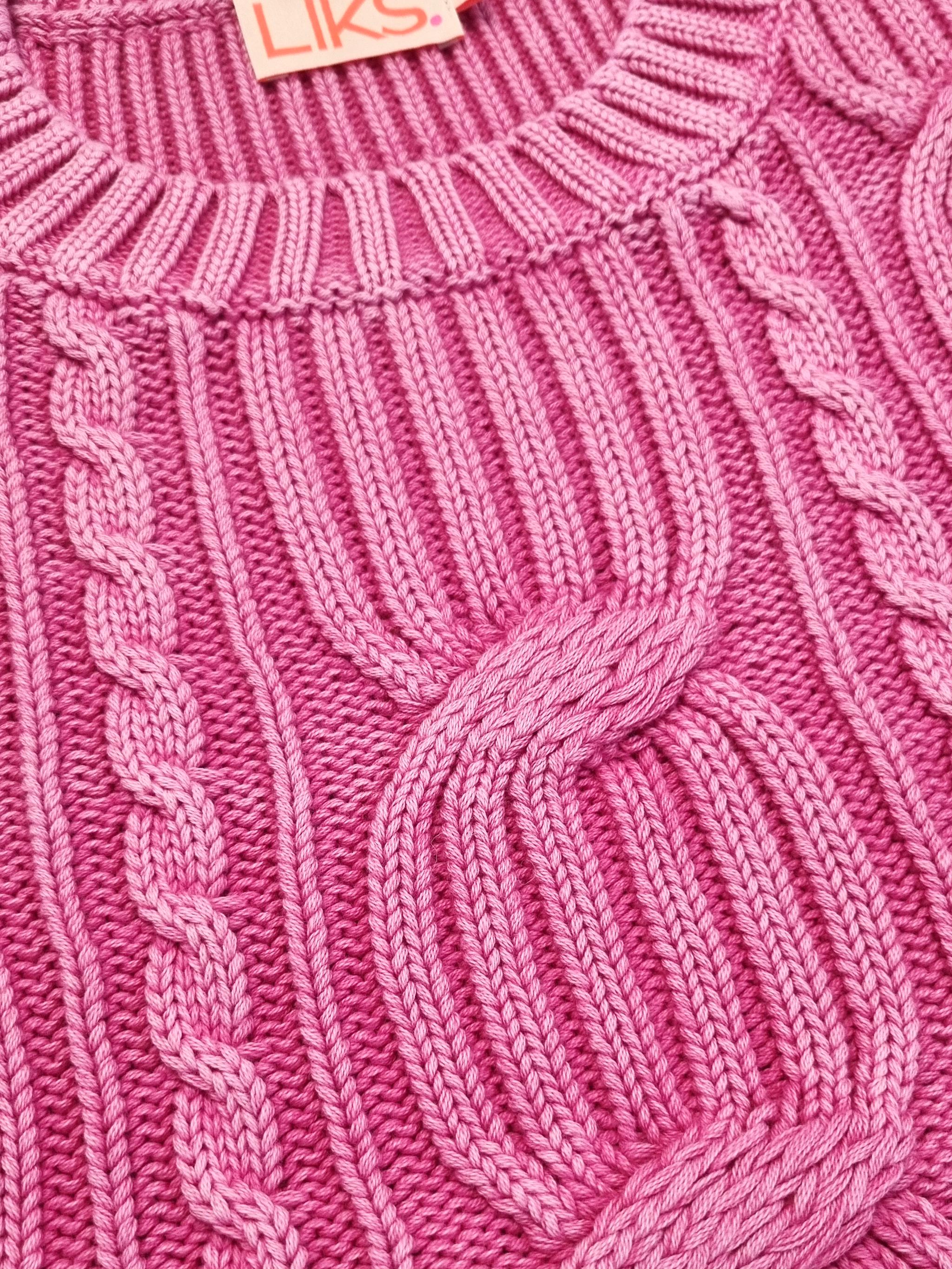 Pullover Zopfmuster aus Baumwolle