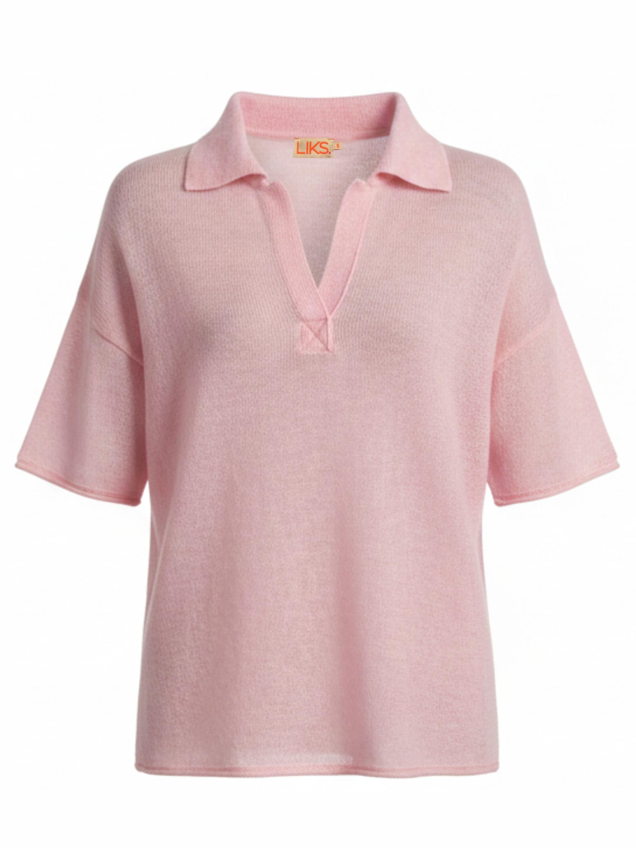 Knit polo shirt with embroidery