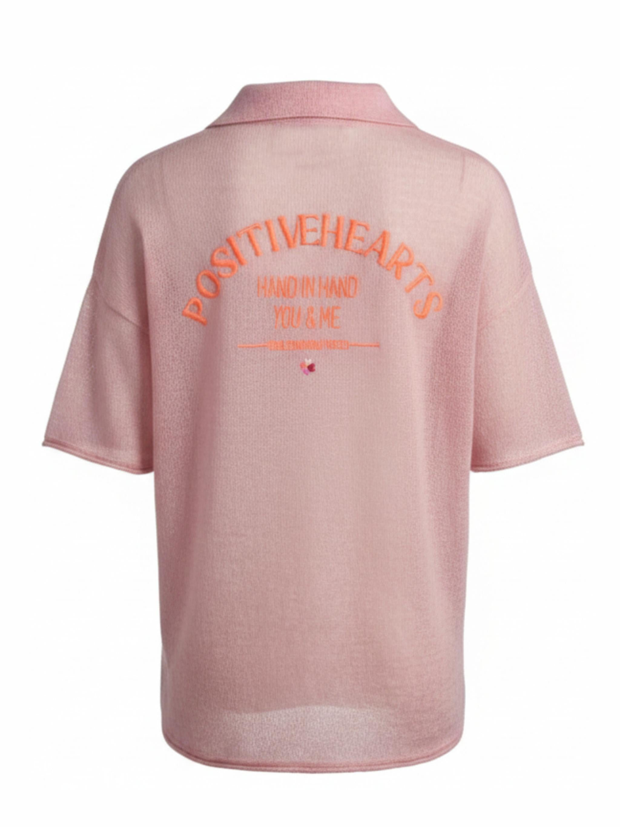 Knit polo shirt with embroidery