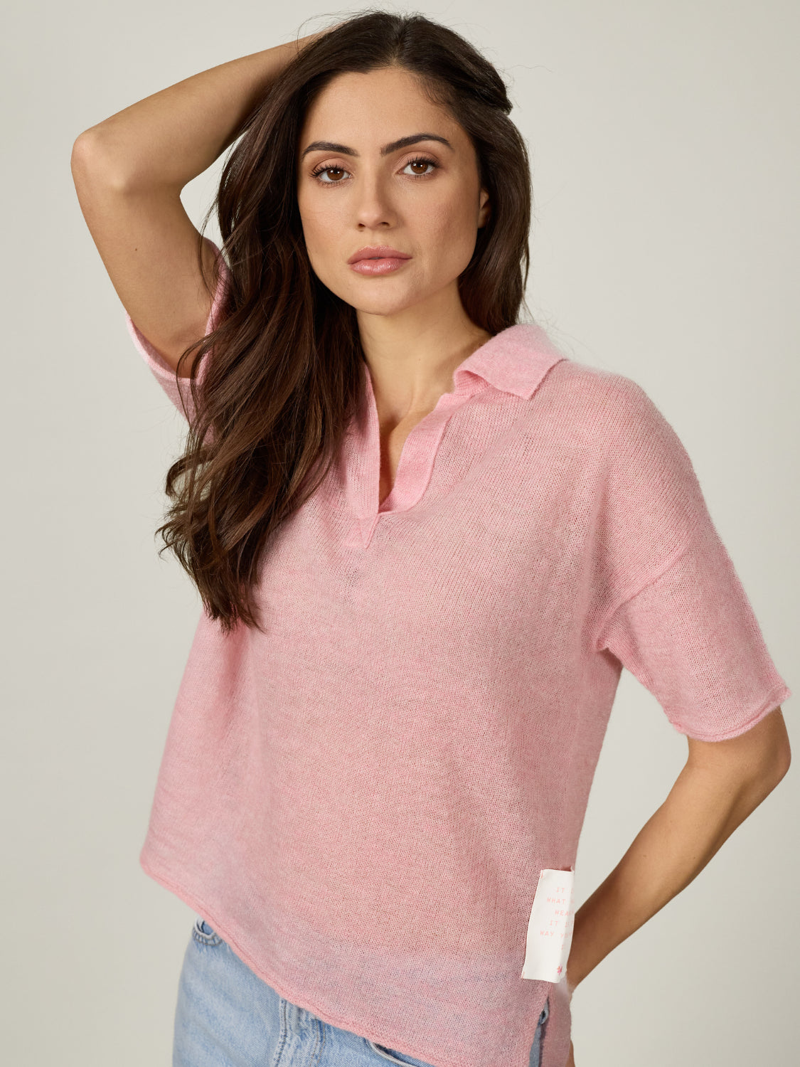 Strickpoloshirt mit Stickerei