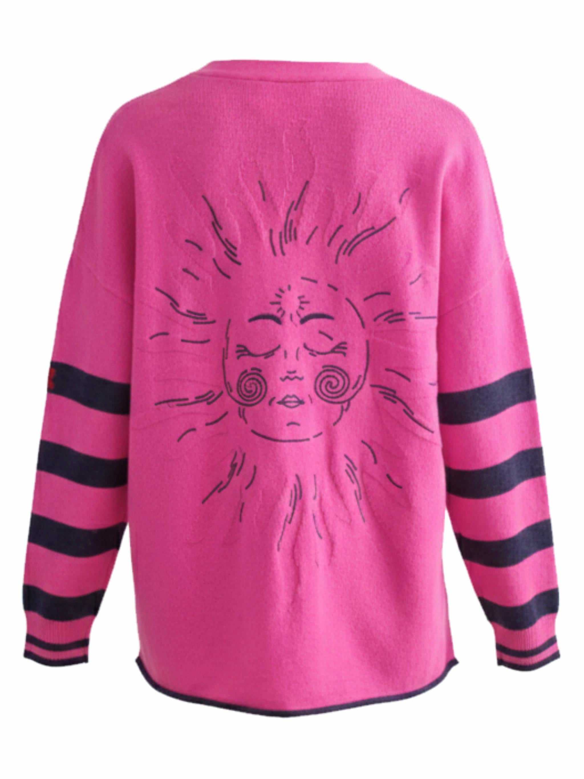 Cardigan with embroidered sun