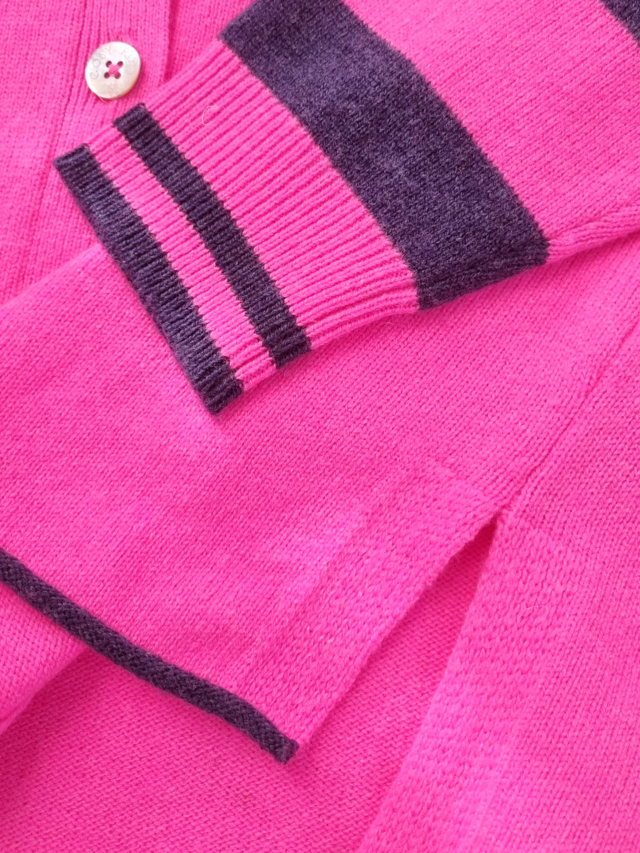 Damen Strickjacke Ärmel gestreift aus Organic Cotton-Woll-Mischung - DeltaC