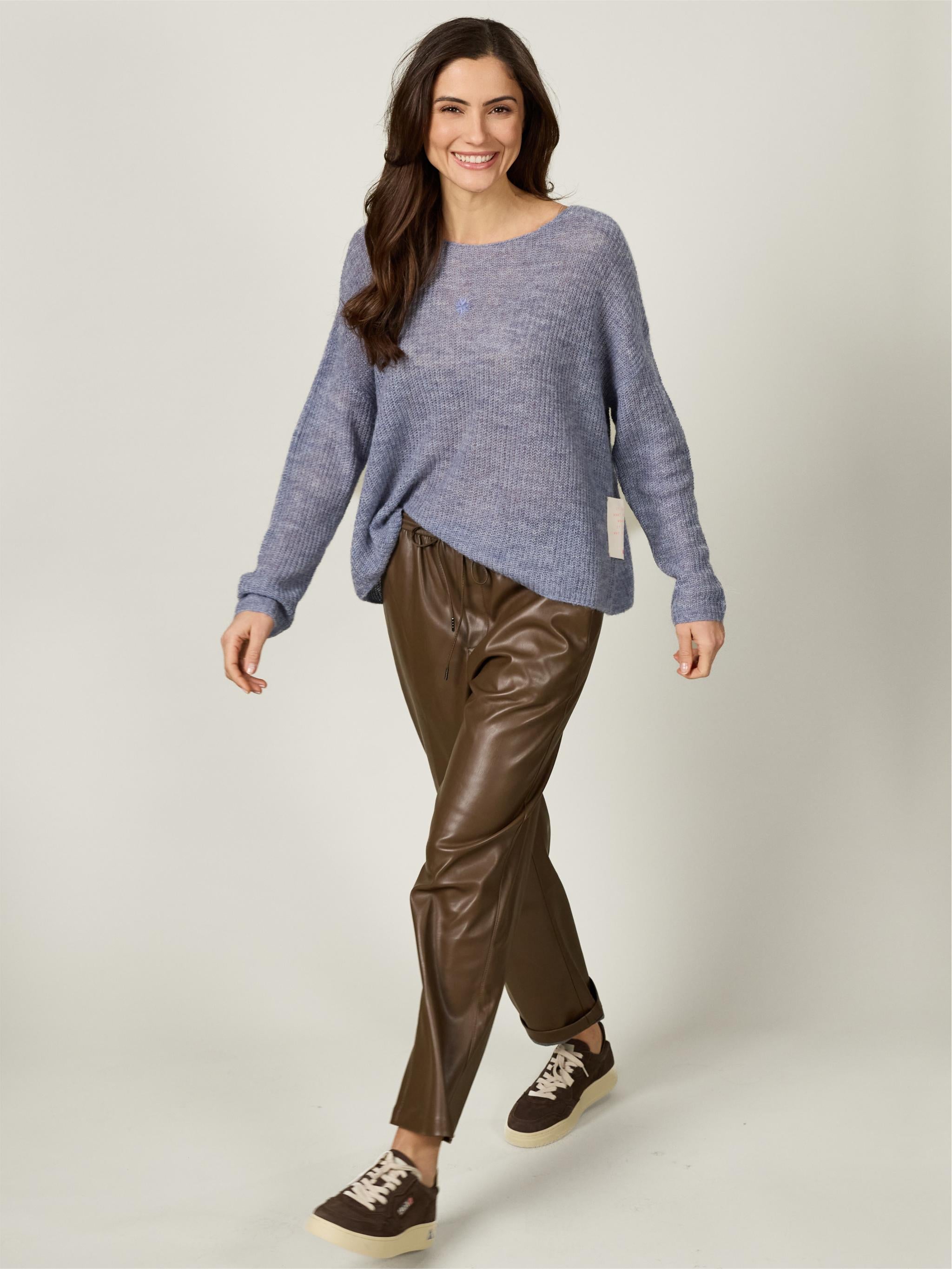 Damen Strickpullover leichte Rippe aus Alpaka-Woll-Mischung - BriaC