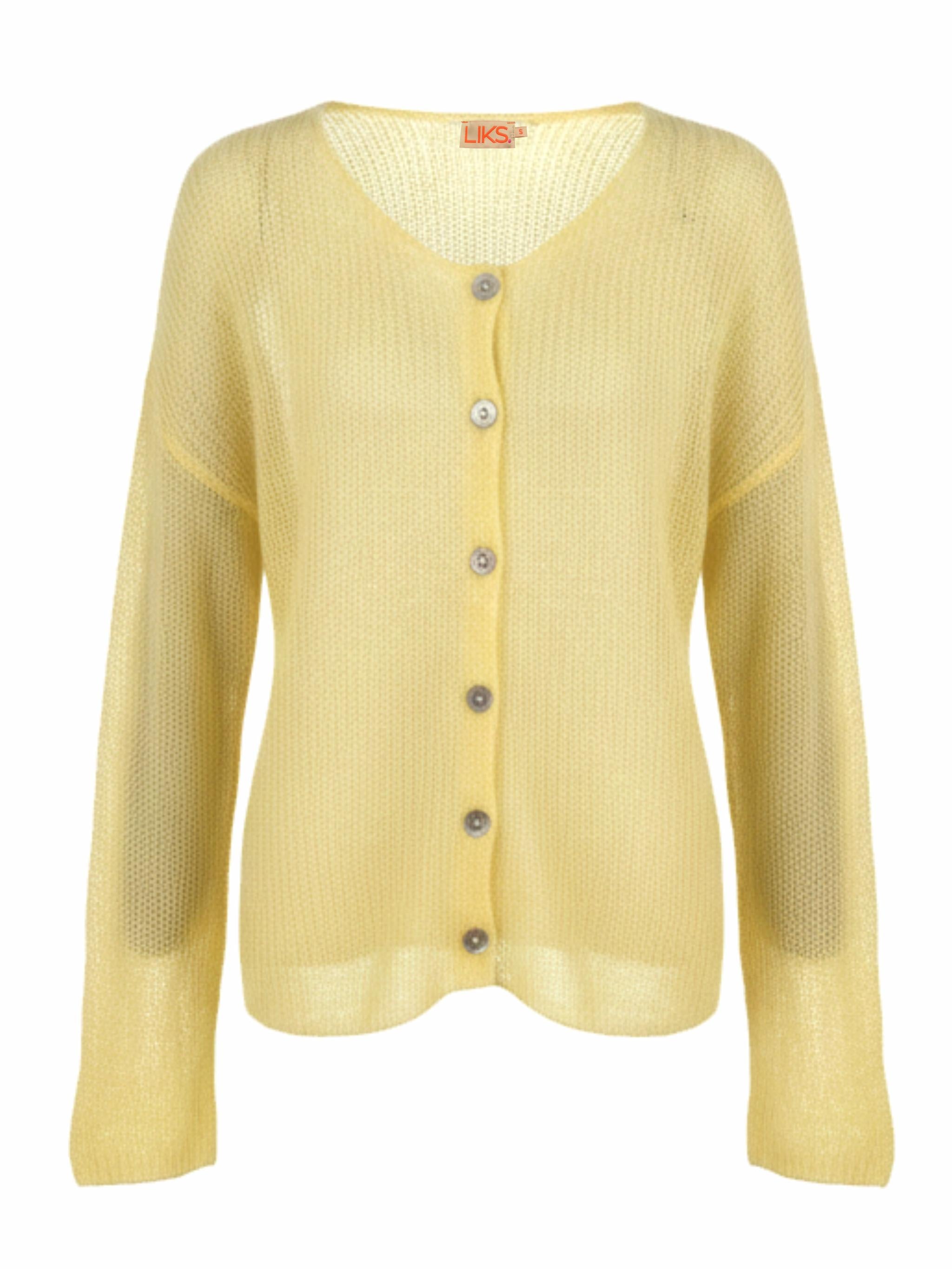 Lightweight cardigan with heart flower