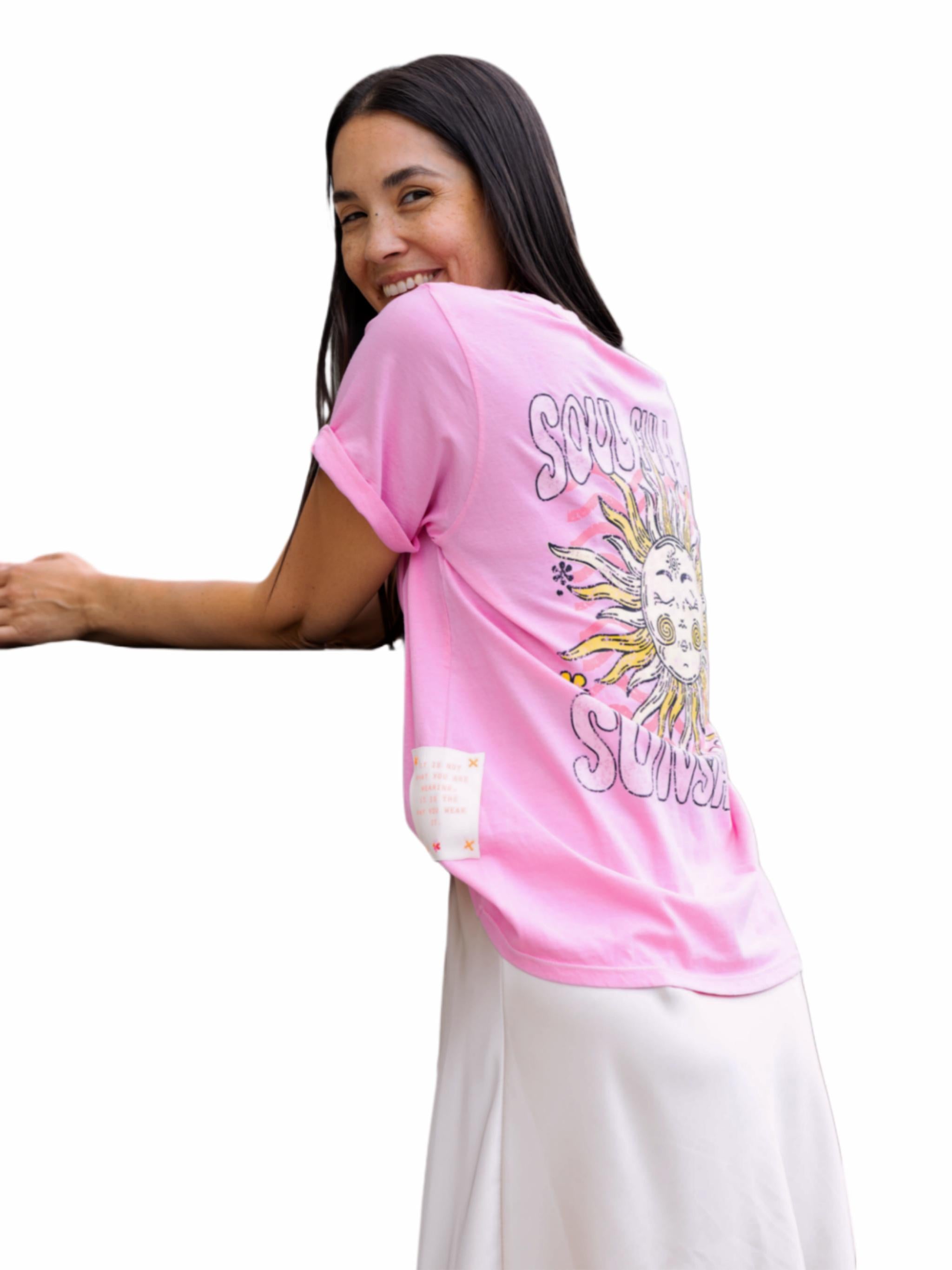 Damen Tshirt mit Rückenprint "Sunshine" Organic Cotton - PamelaC