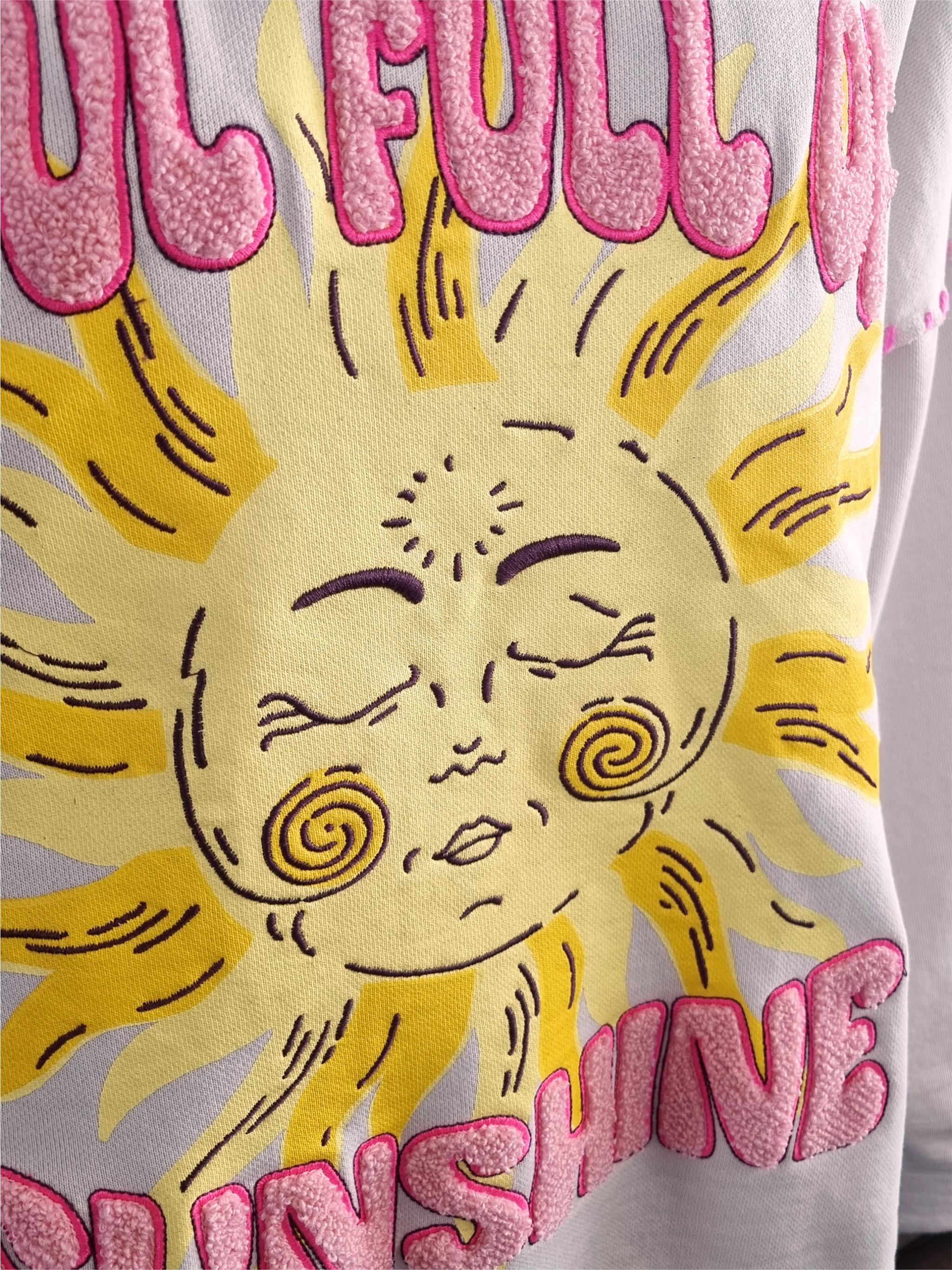 Damen Sweatshirt mit Frottee Applikation "Sunshine" - SallyC