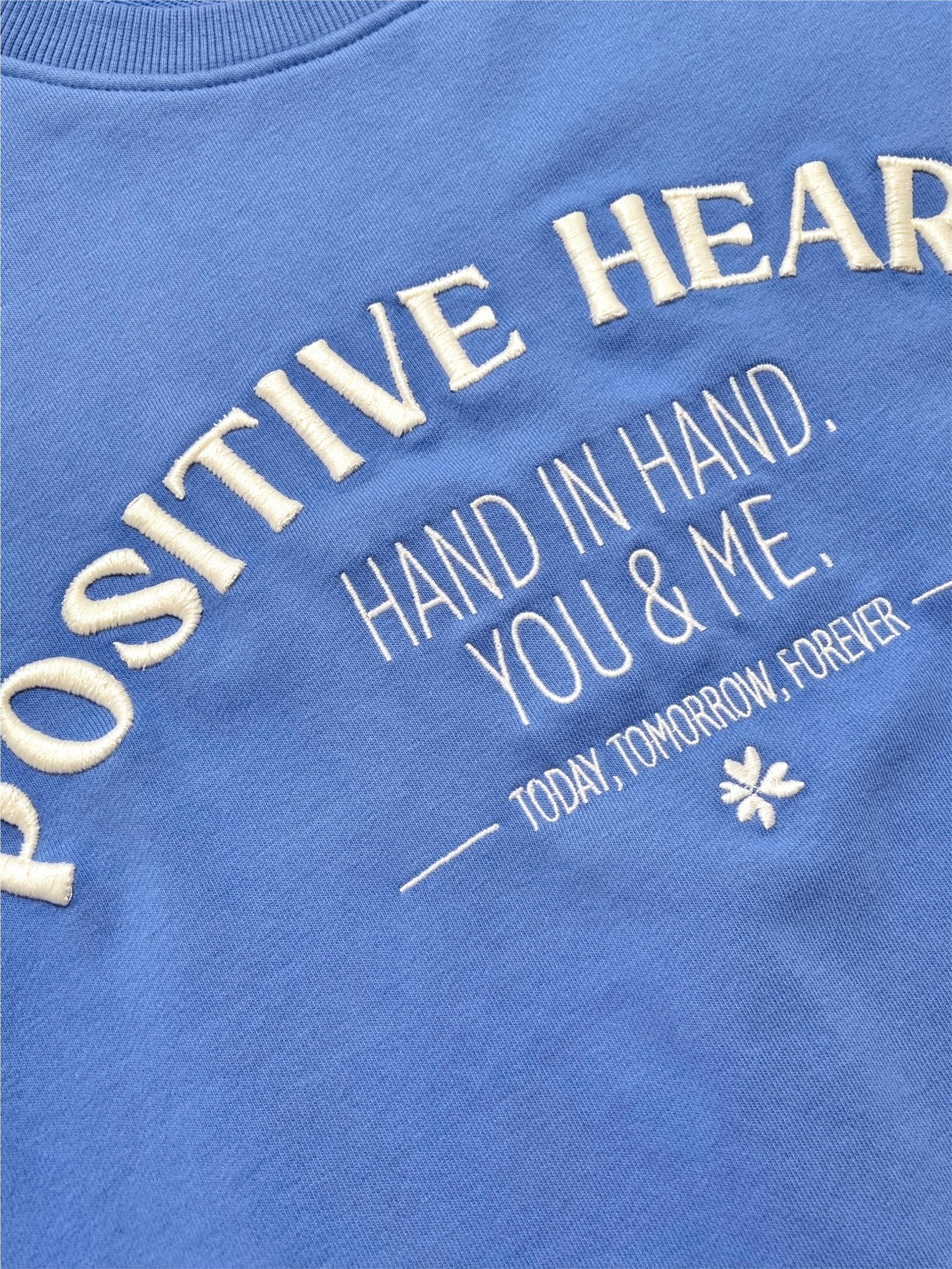 Damen Sweatshirt mit Stickerei Positiv Hearts - SelinaC