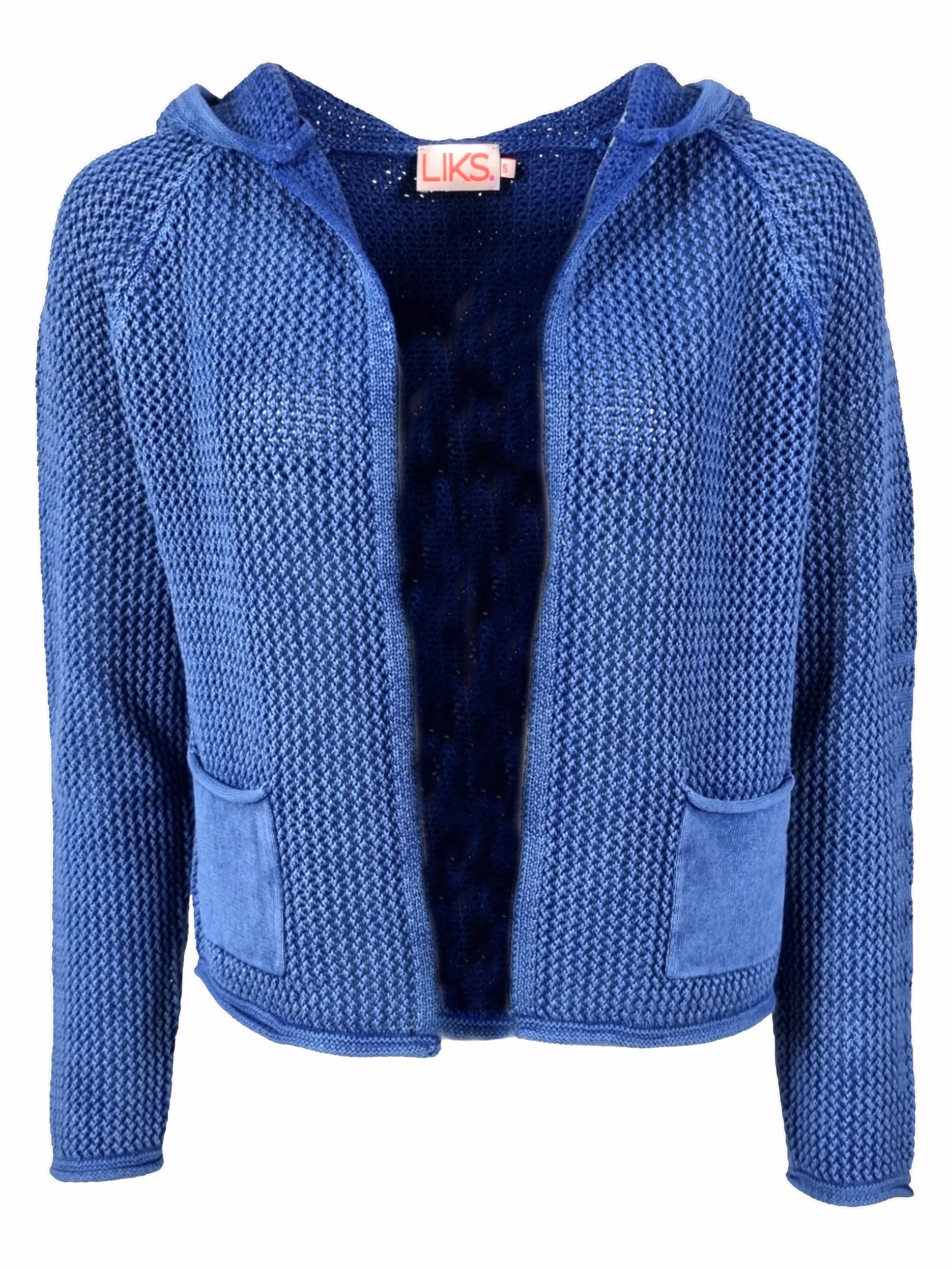 Damen Strickjacke aus Baumwolle mit Lochmuster - BlancaC