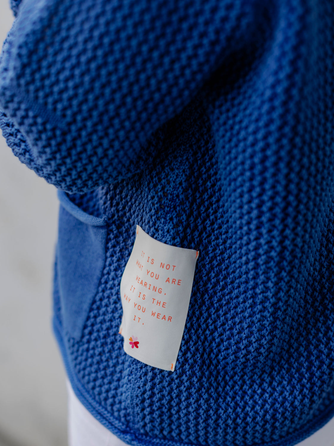 Damen Strickjacke aus Baumwolle mit Lochmuster - BlancaC