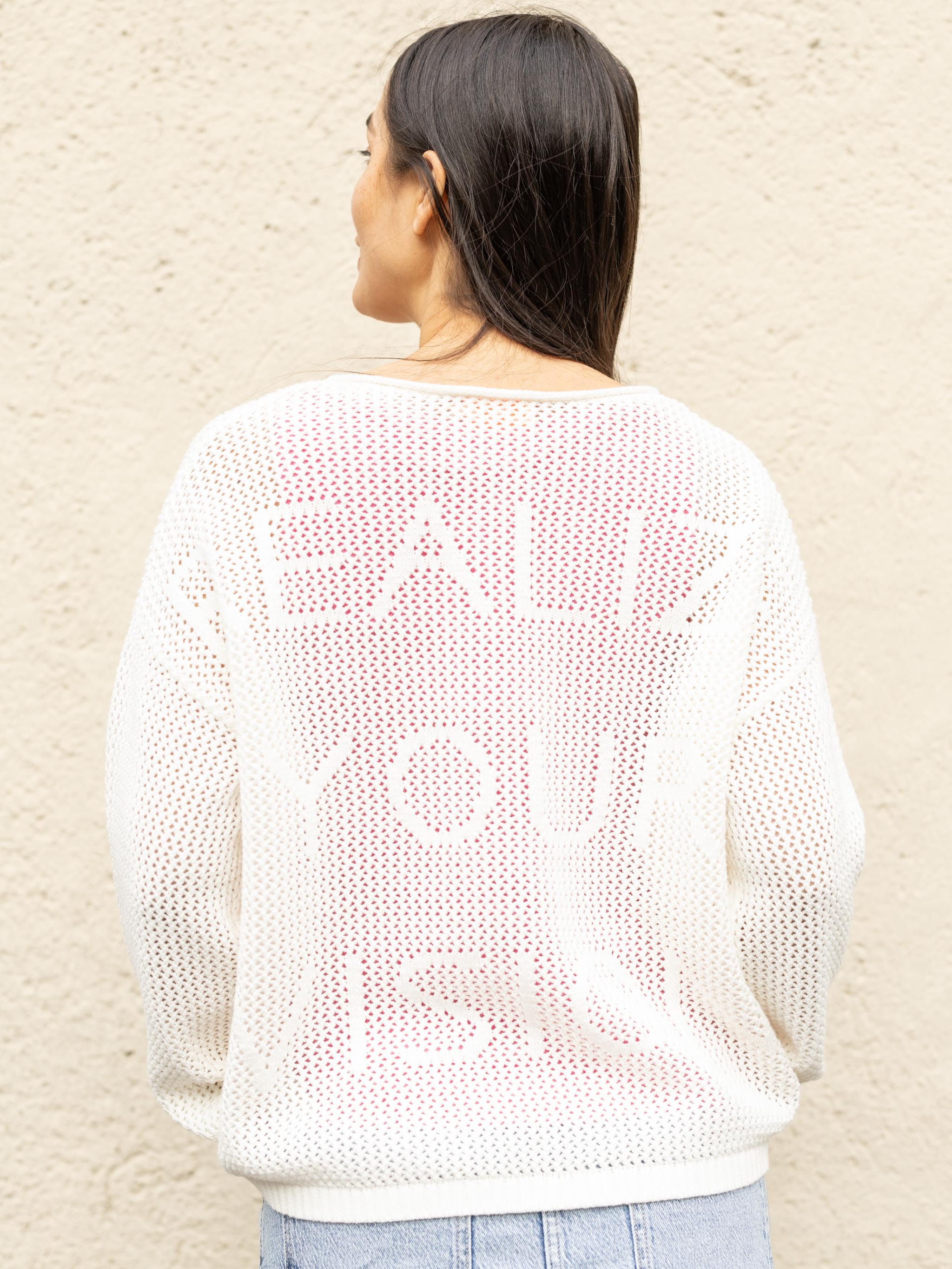 Strickpullover aus Baumwolle mit Lochmuster