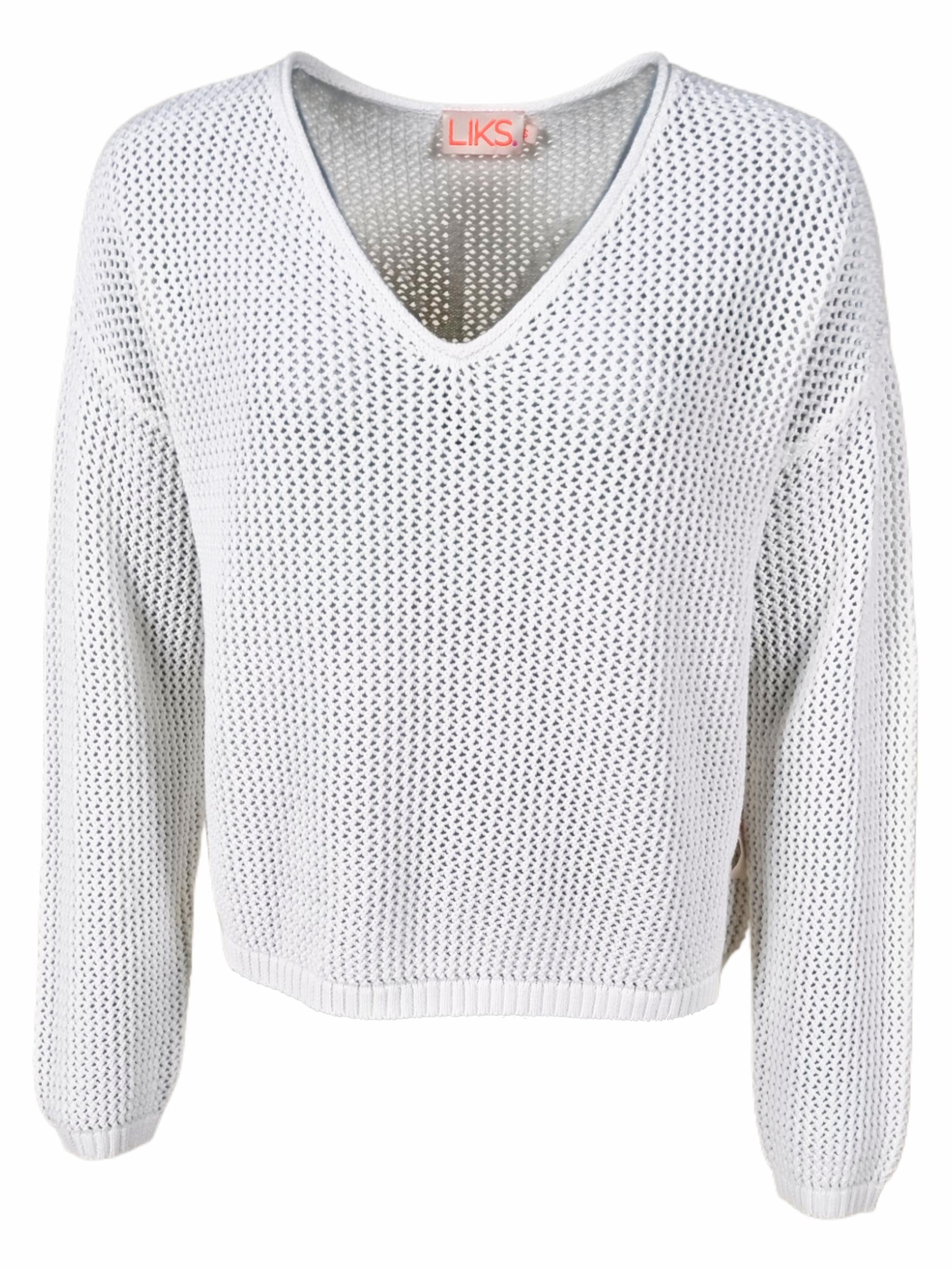 Strickpullover aus Baumwolle mit Lochmuster