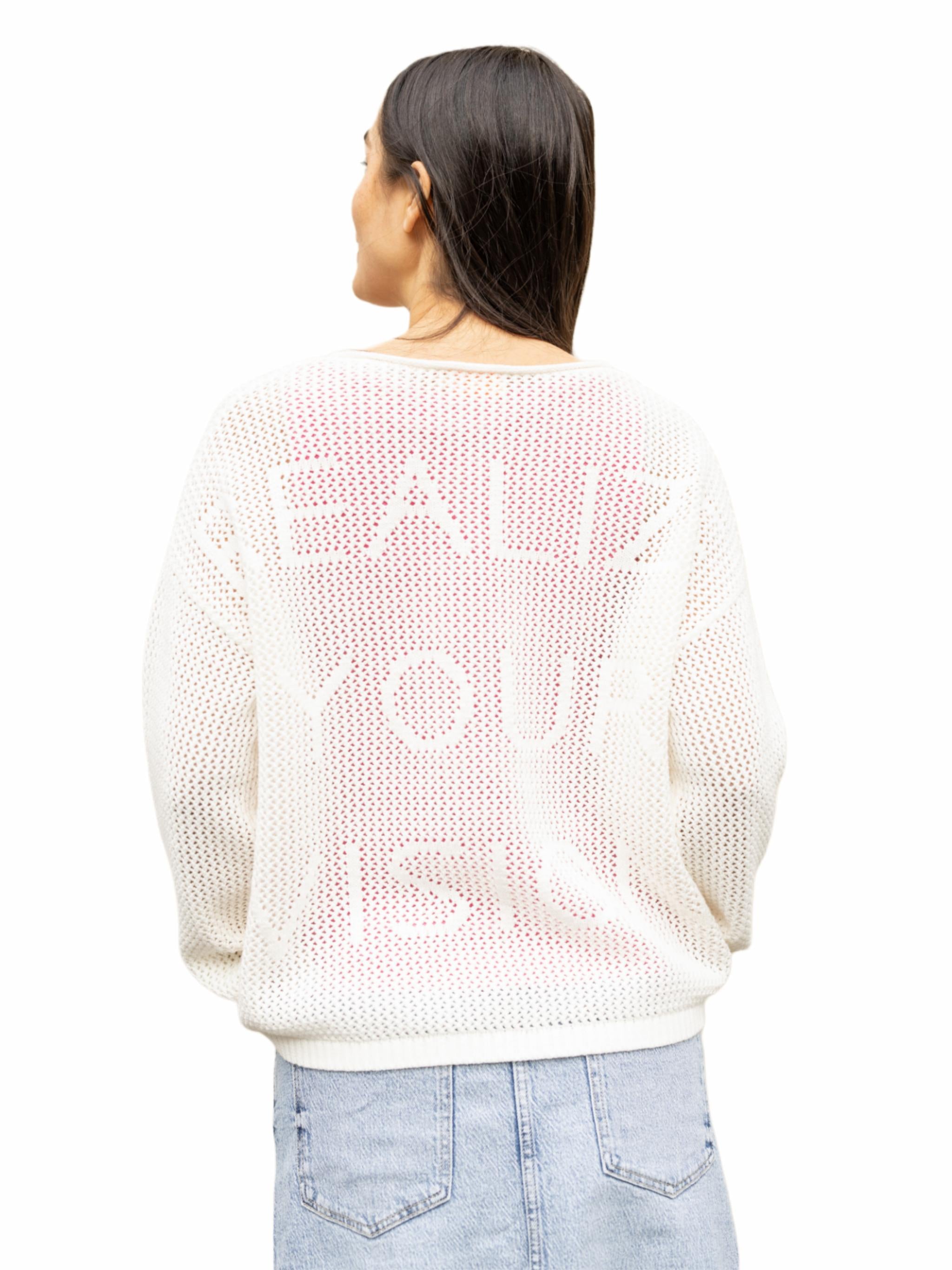 Strickpullover aus Baumwolle mit Lochmuster