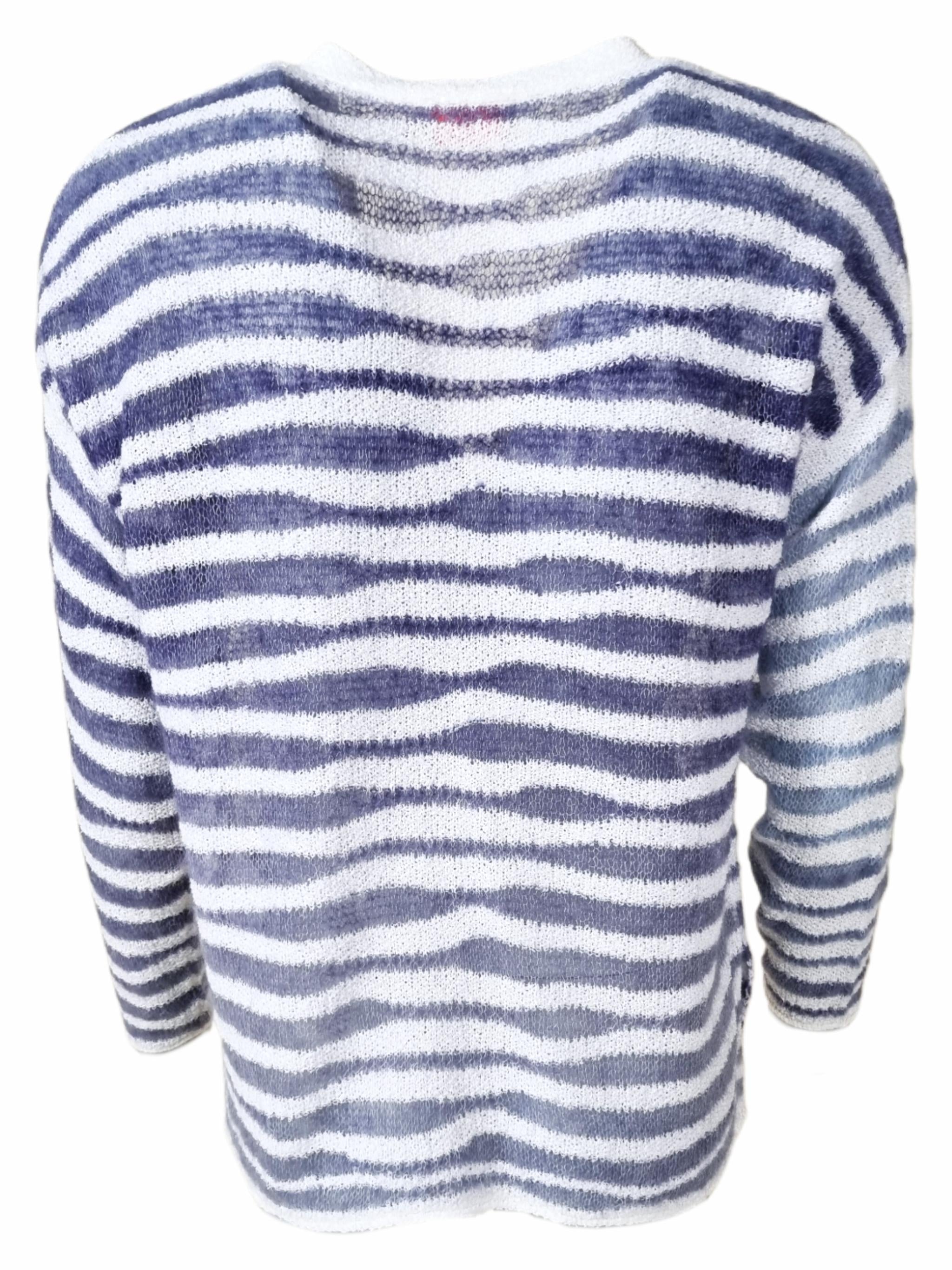 Oversize Cardigan Mohair Baumwollmix gestreift - DeltaC