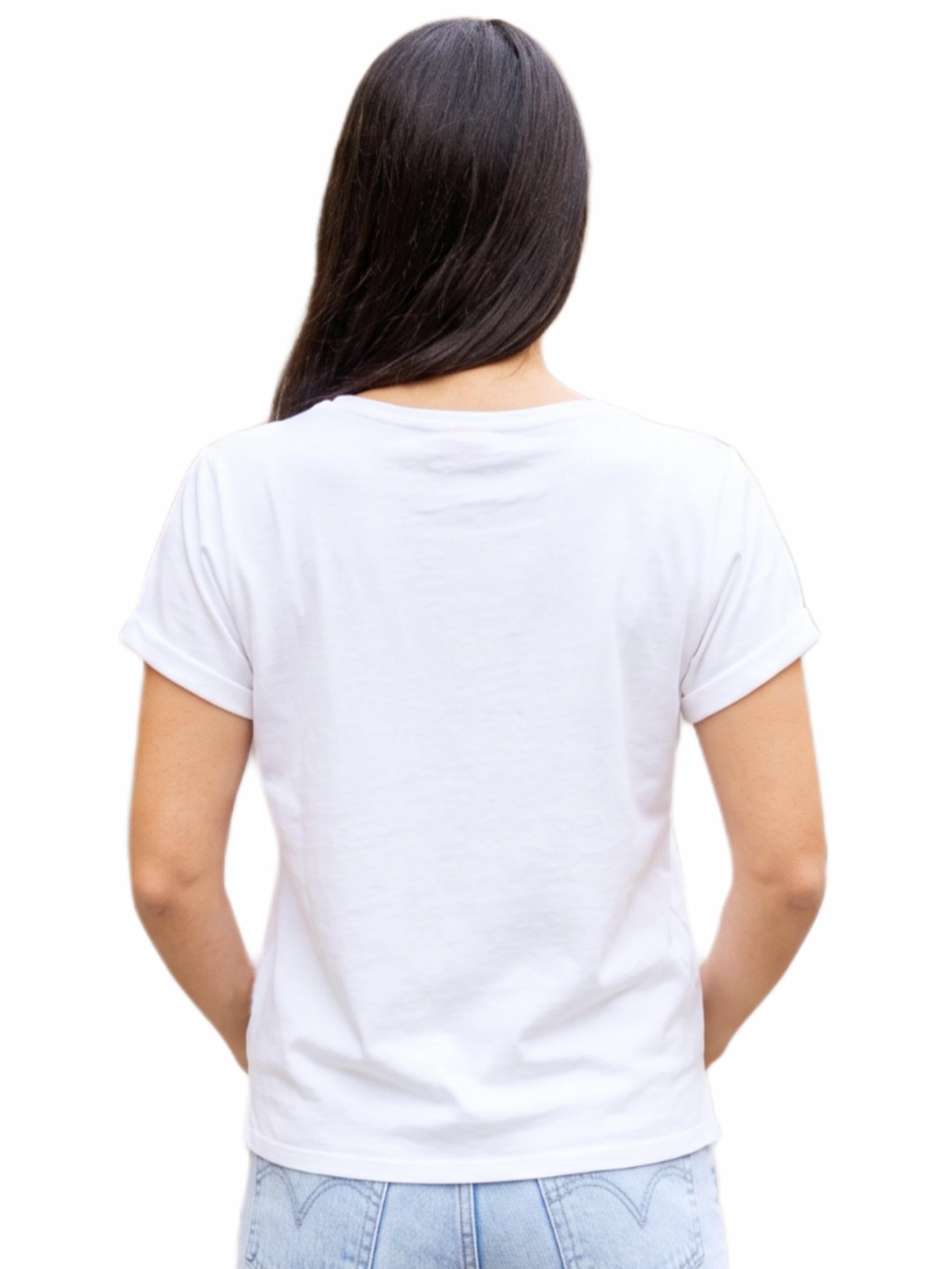 Damen TShirt mit Flockprint/ Mesh Applikation - PamelaC