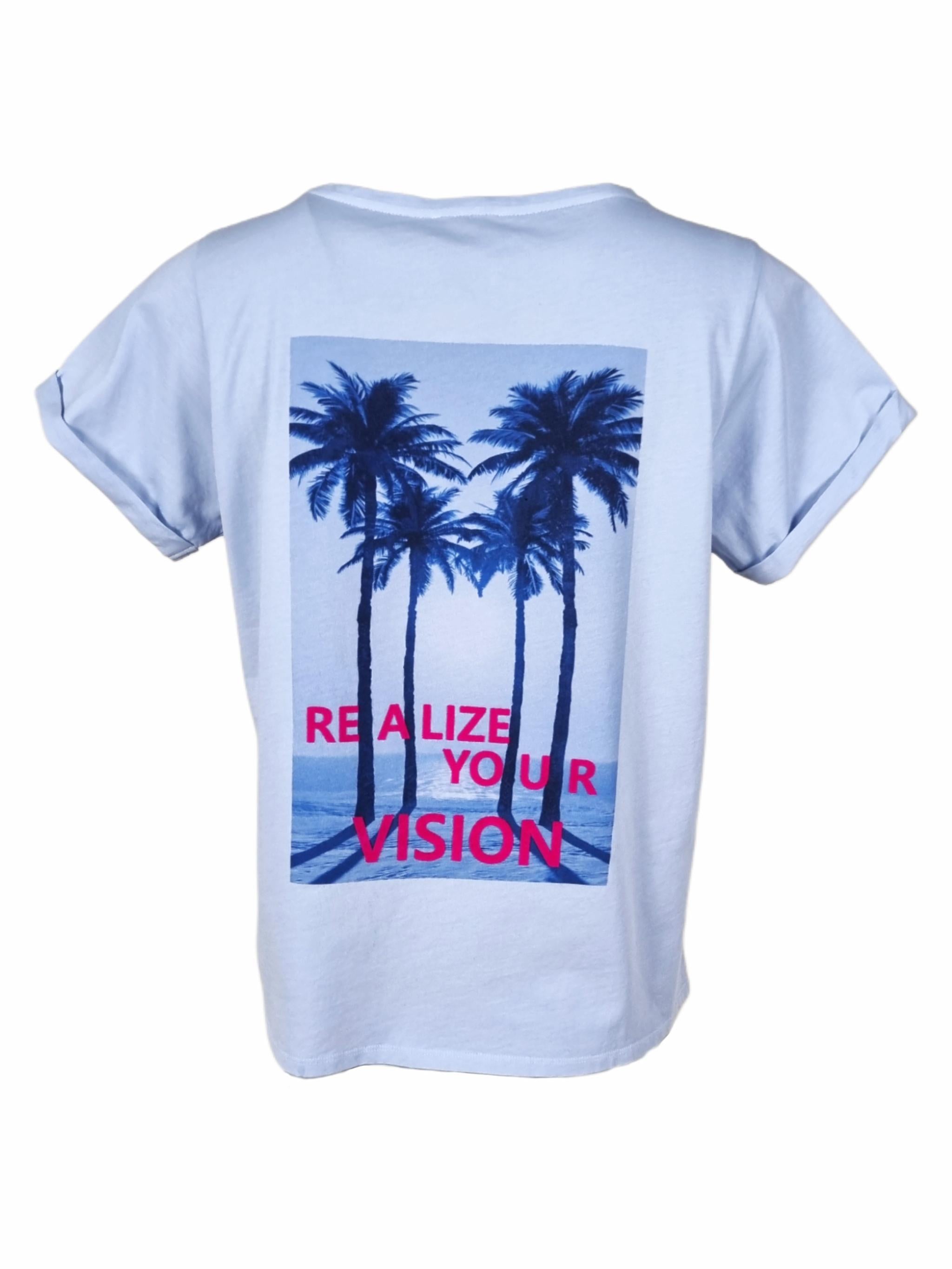 Damen TShirt mit Flockprint/ Mesh Applikation - PamelaC