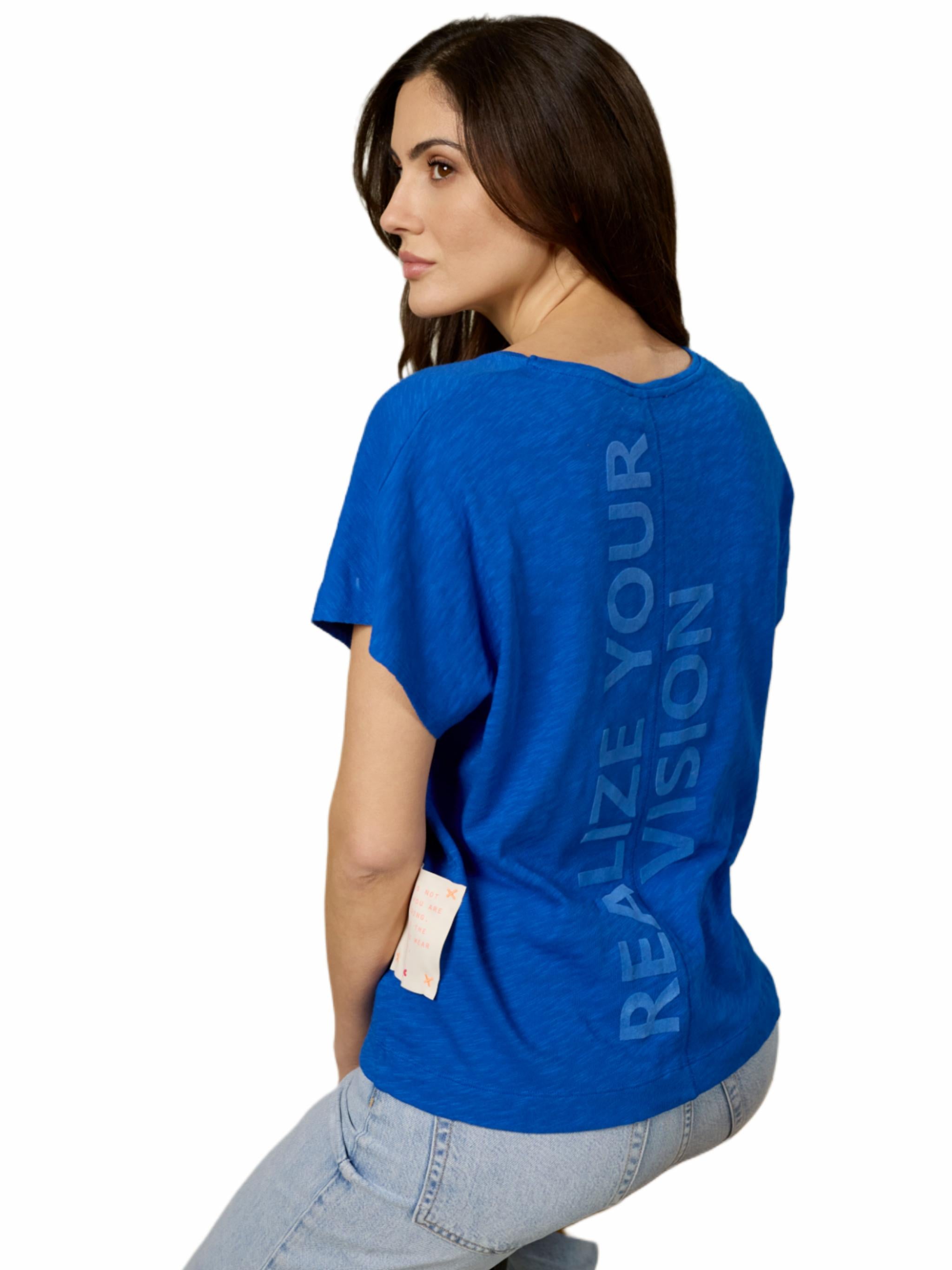 Damen Tshirt V-Ausschnitt mit Flockprint - PenelopeC