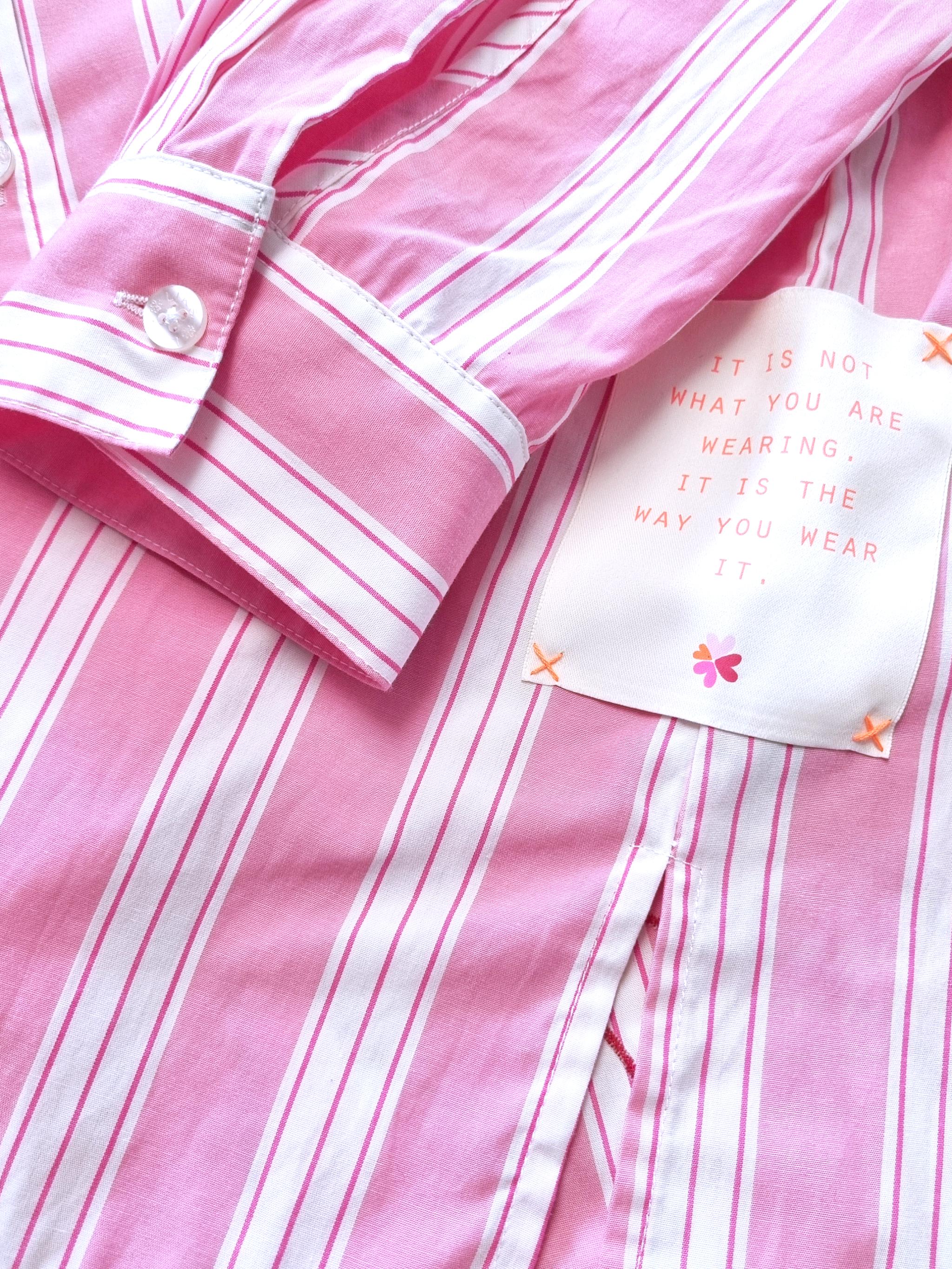 Damen Bluse gestreift mit Sonnen Stickerei - GraceC