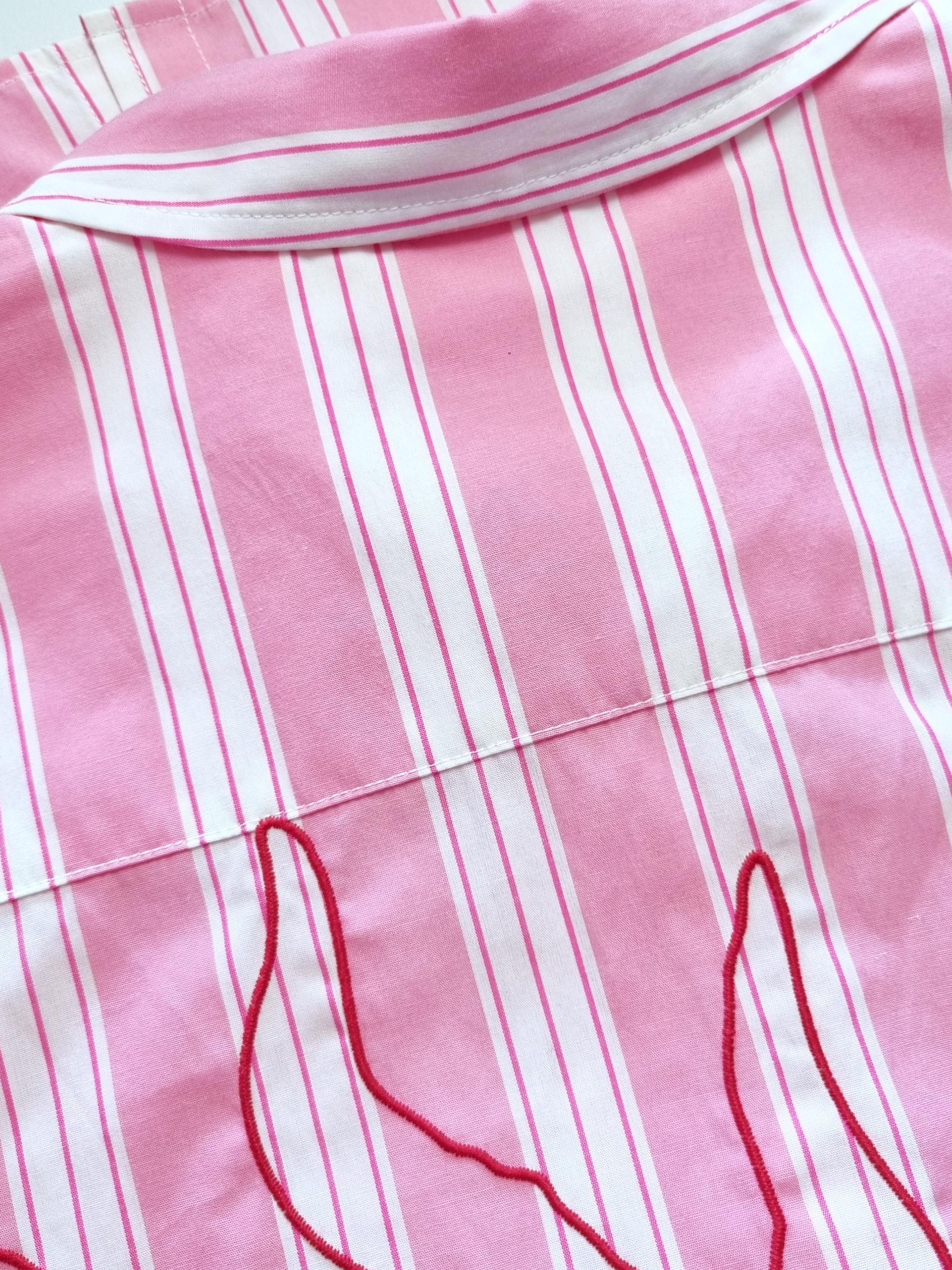 Damen Bluse gestreift mit Sonnen Stickerei - GraceC