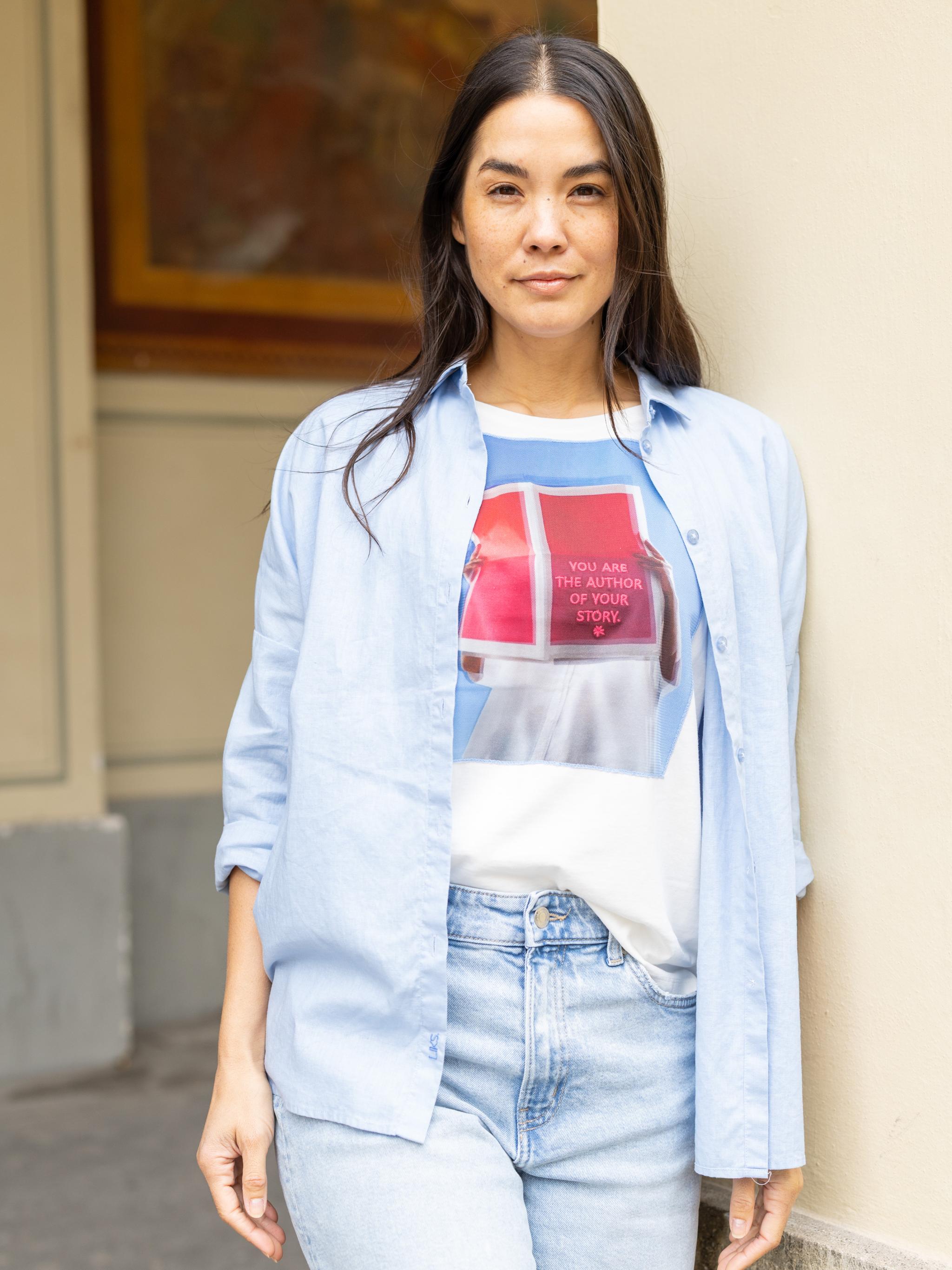 Damen Bluse aus Leinen - Baumwolle - GloriaC