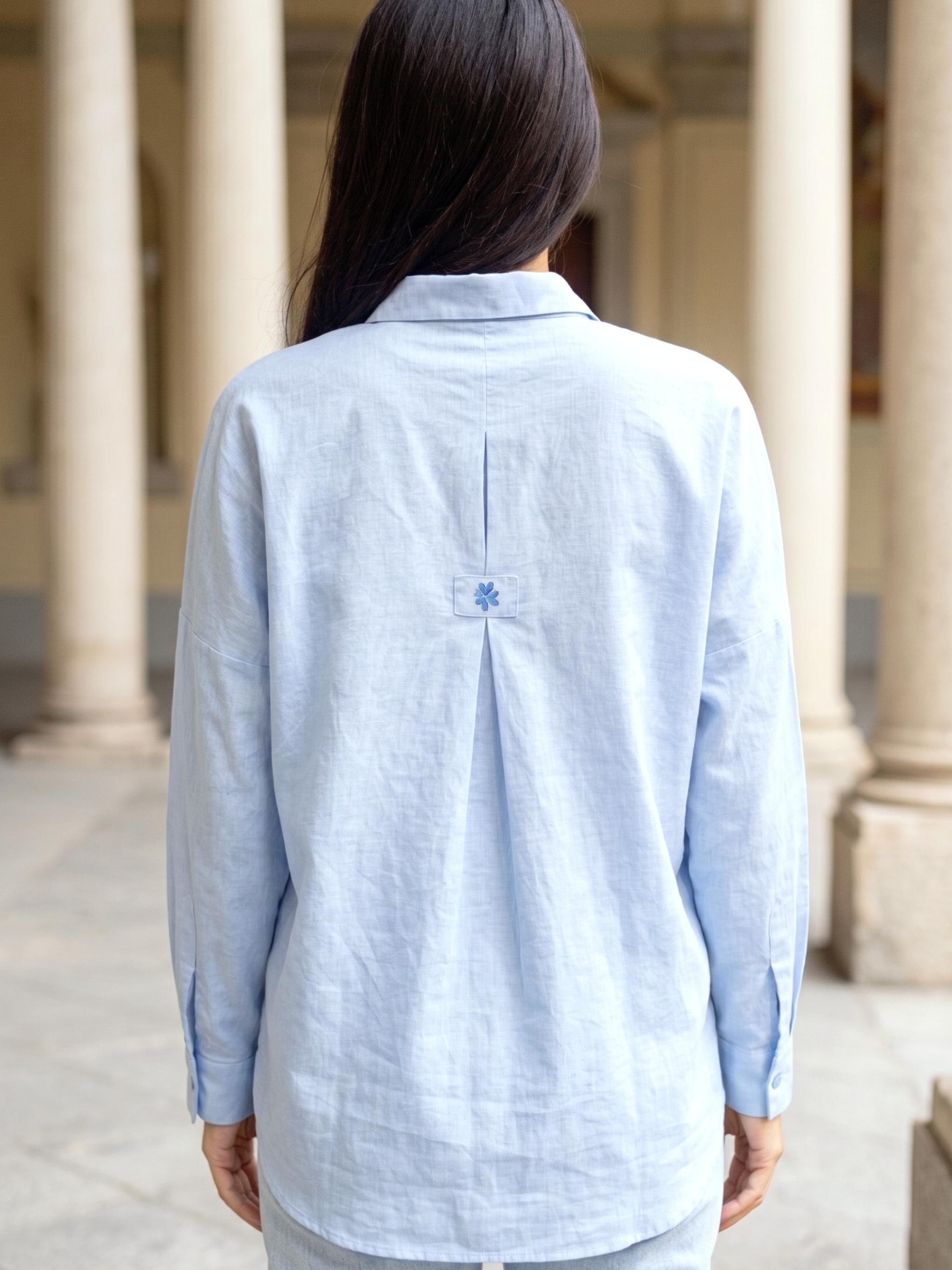 Damen Bluse aus Leinen - Baumwolle - GloriaC