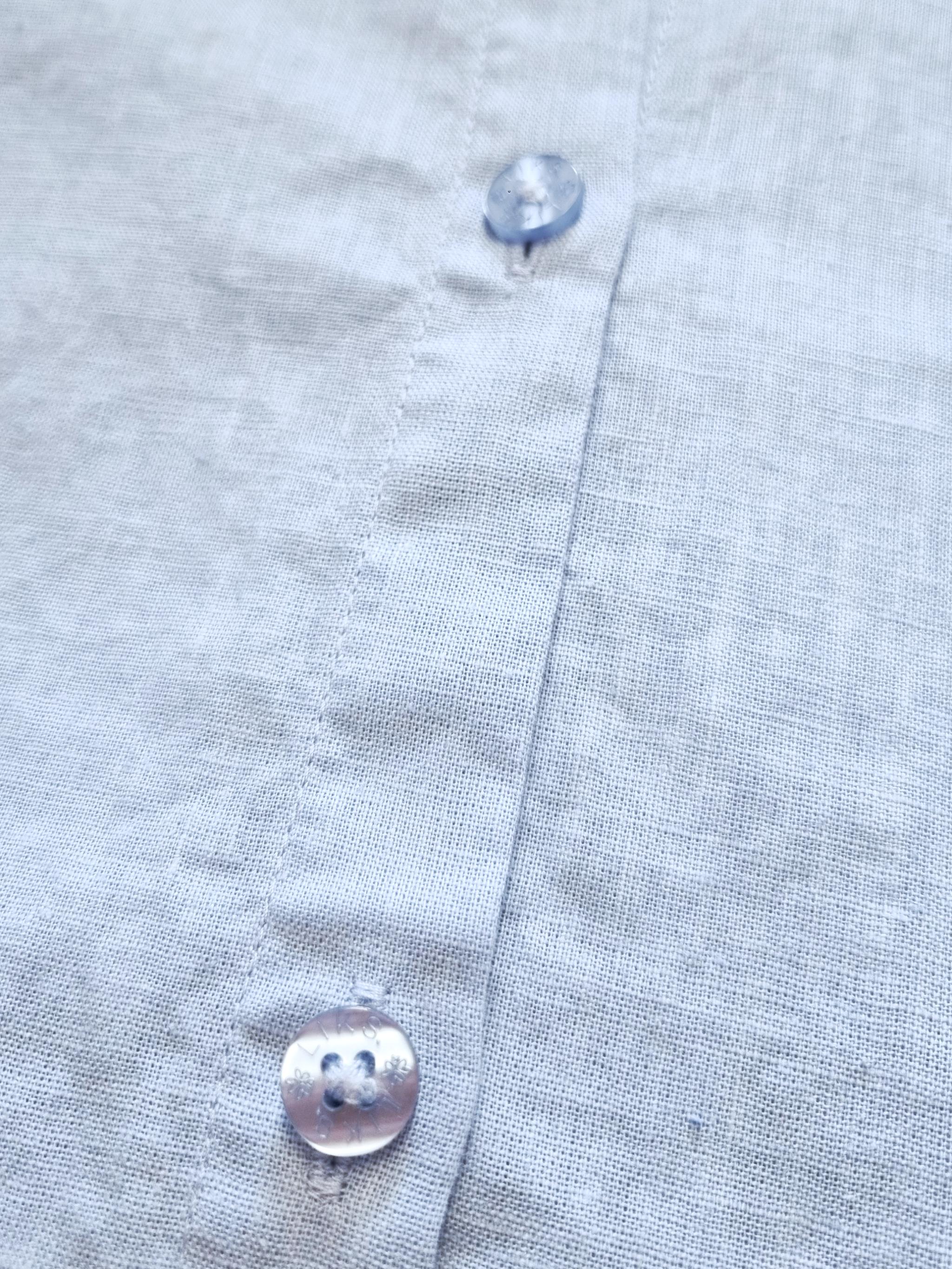 Bluse mit Hemdkragen in Leinen - Baumwolle