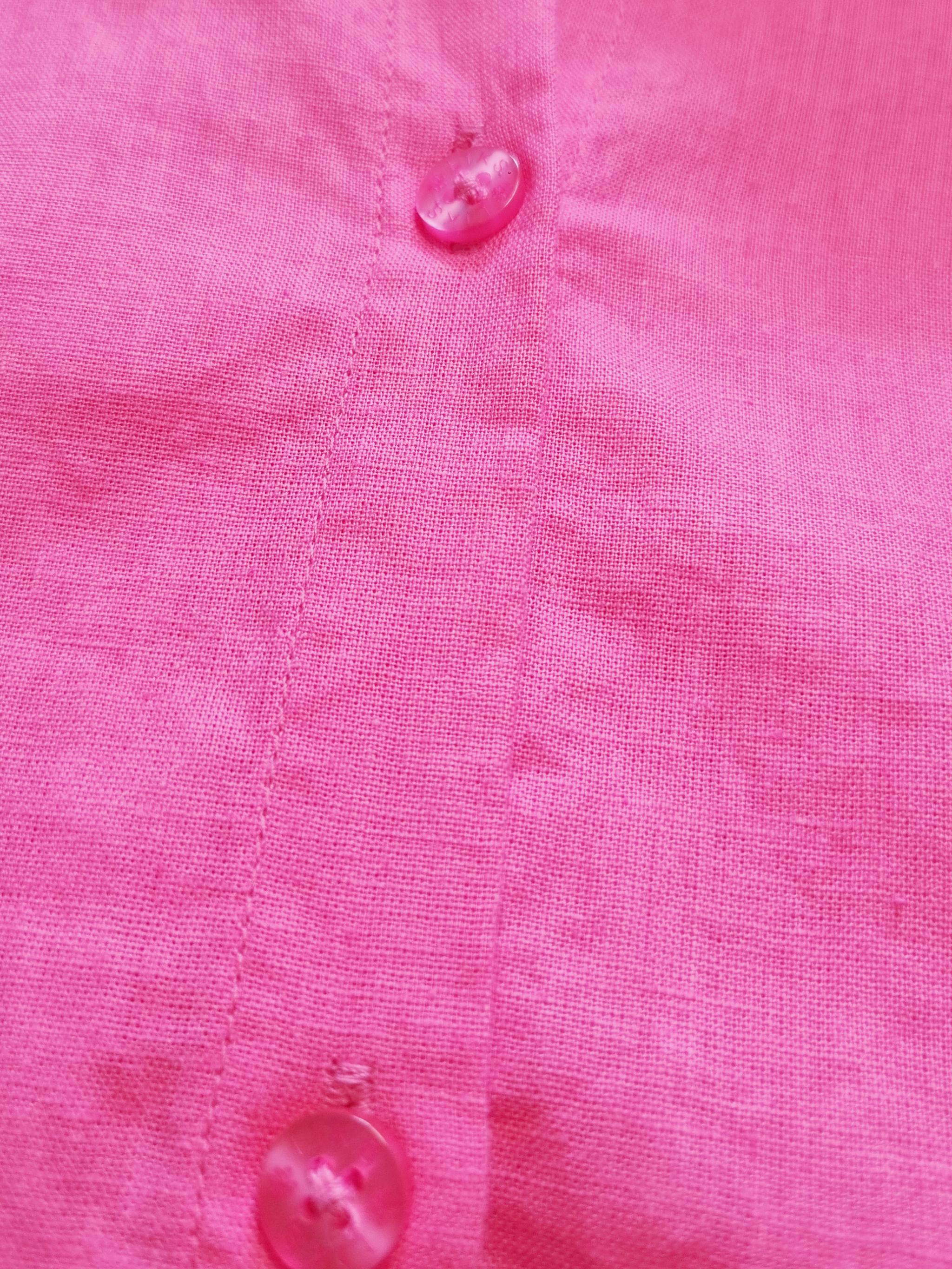 Bluse mit Hemdkragen in Leinen - Baumwolle