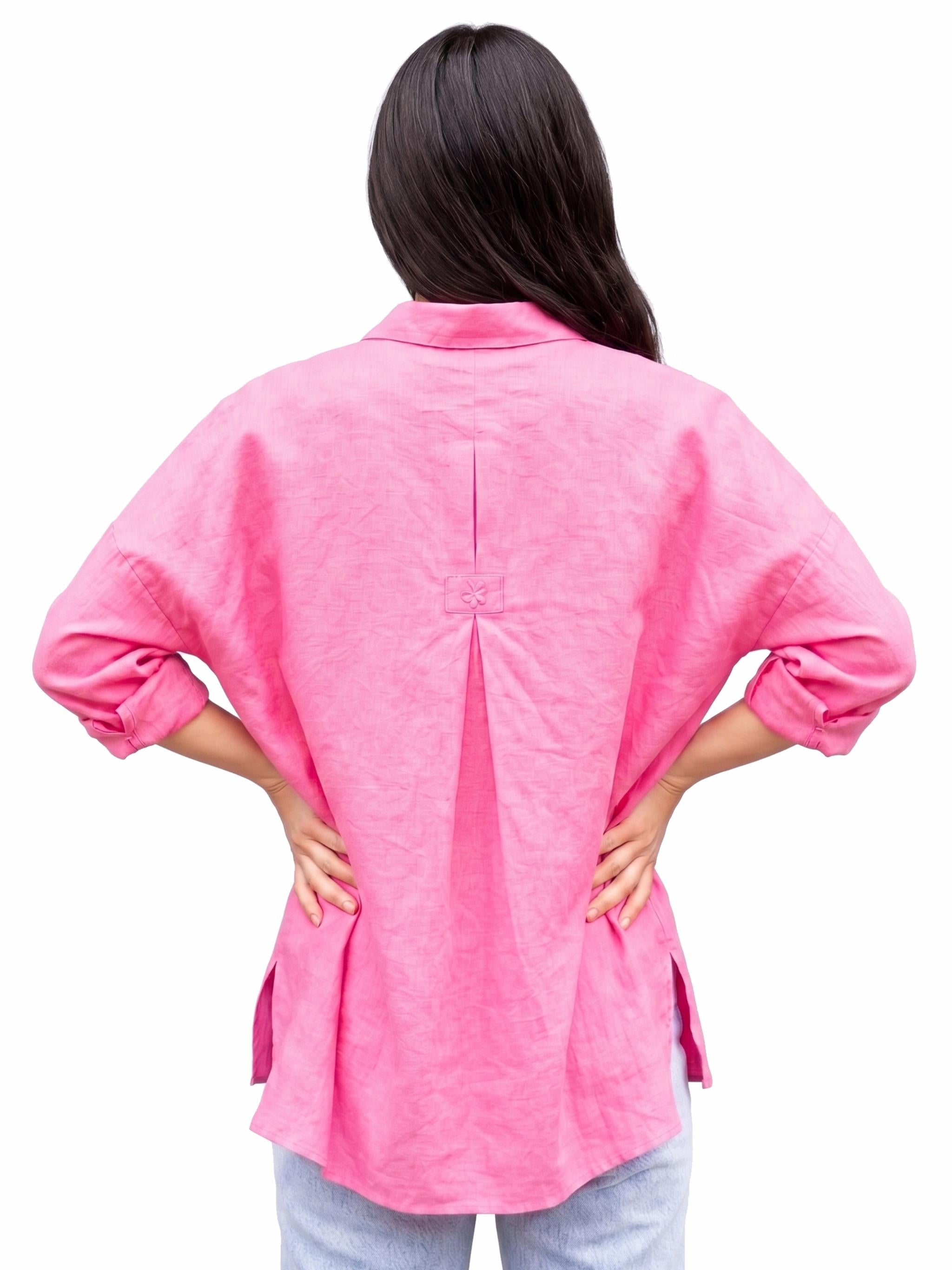 Damen Bluse aus Leinen - Baumwolle - GloriaC