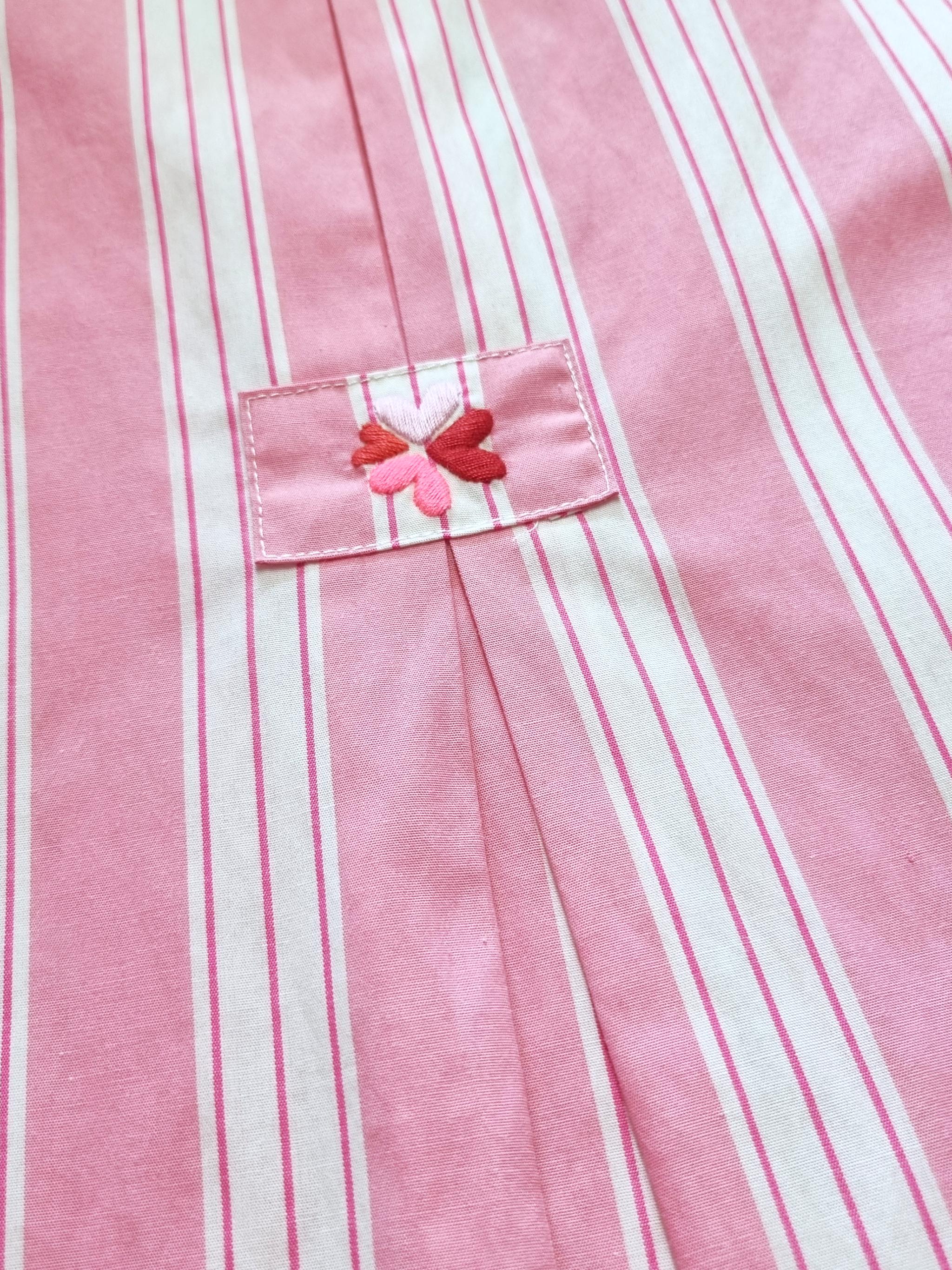 Blusenkleid mit Streifen und Ärmelstickerei