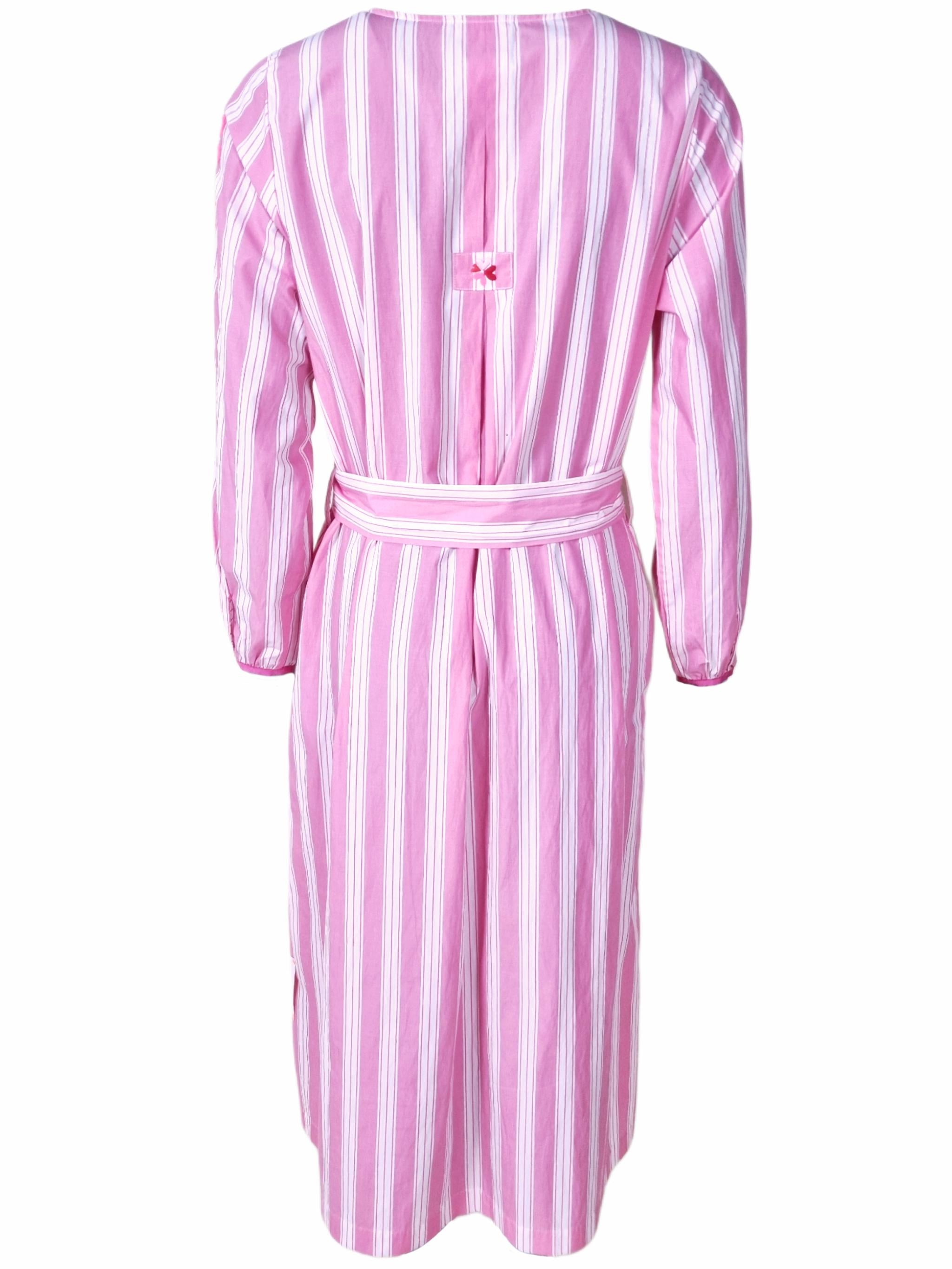 Damen Blusenkleid gestreift mit Stickerei am Arm - LeonieC