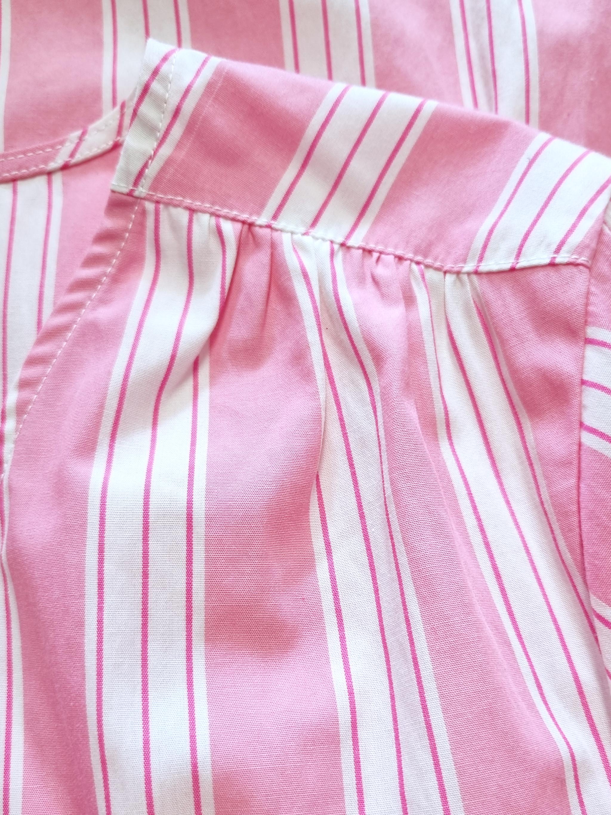 Blusenkleid mit Streifen und Ärmelstickerei