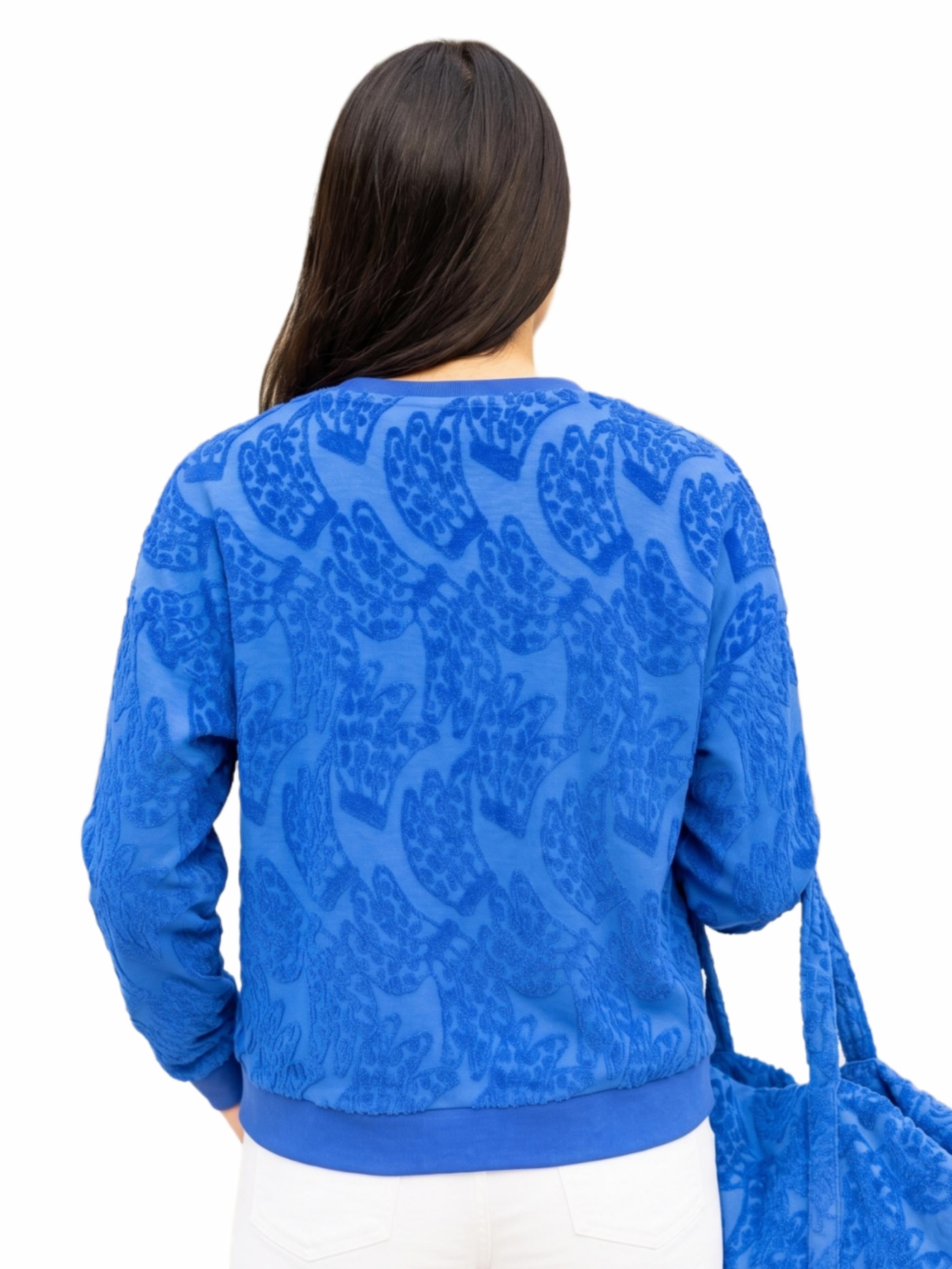 Damen Sweatshirt mit Frottee Jacquard - SelinaC