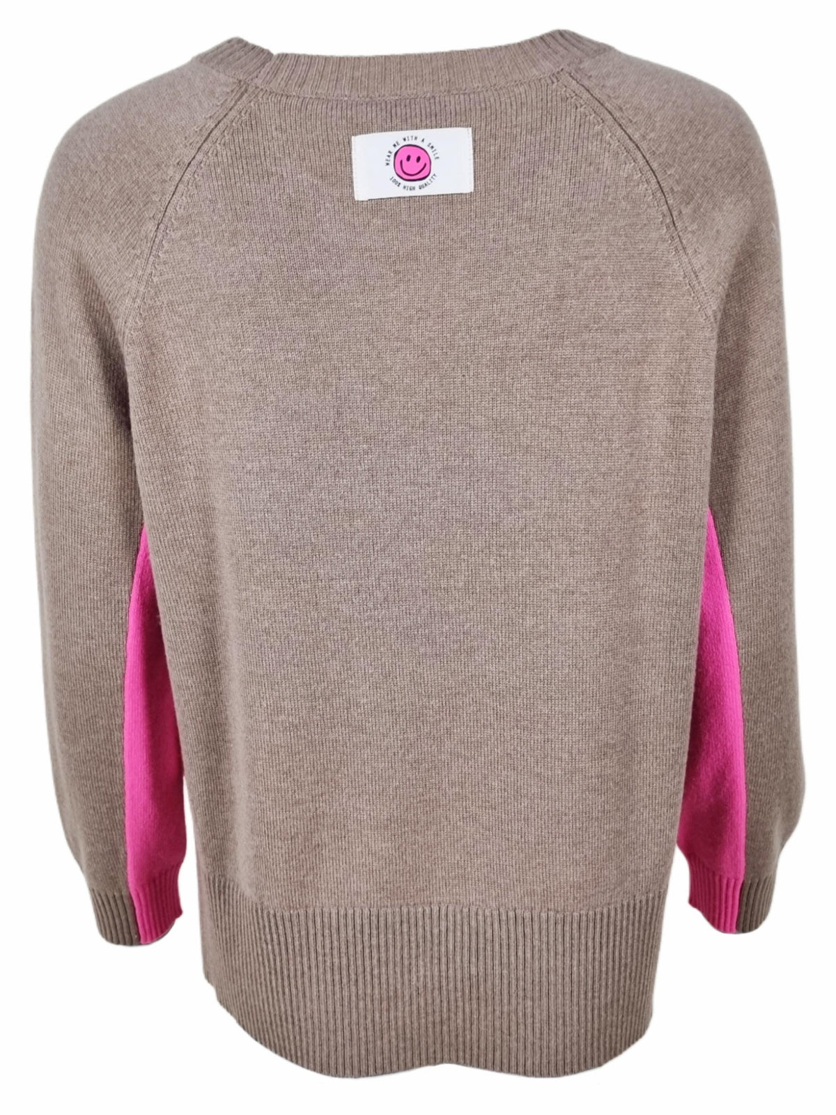 Damen Strickpullover mit color blocking Wolle-Kaschmir Mischung - AllyC