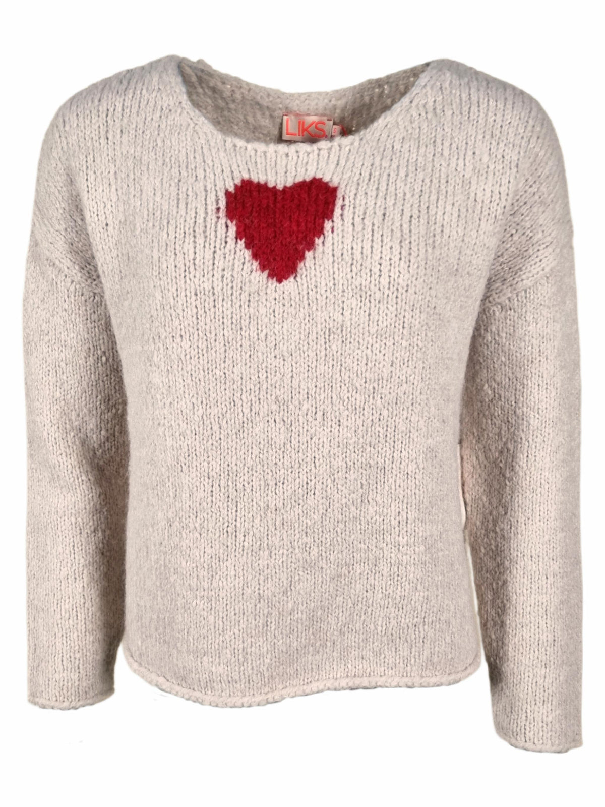 Damen Strickpullover mit Herzintarsie im Vorderteil aus Alpaka - Woll - Mischung - BrittaC