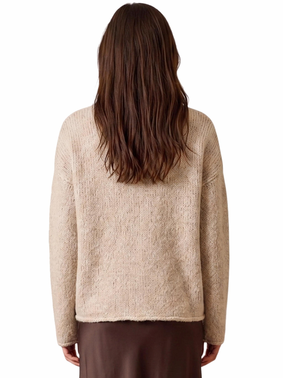 Damen Strickpullover mit Herzintarsie im Vorderteil aus Alpaka - Woll - Mischung - BrittaC