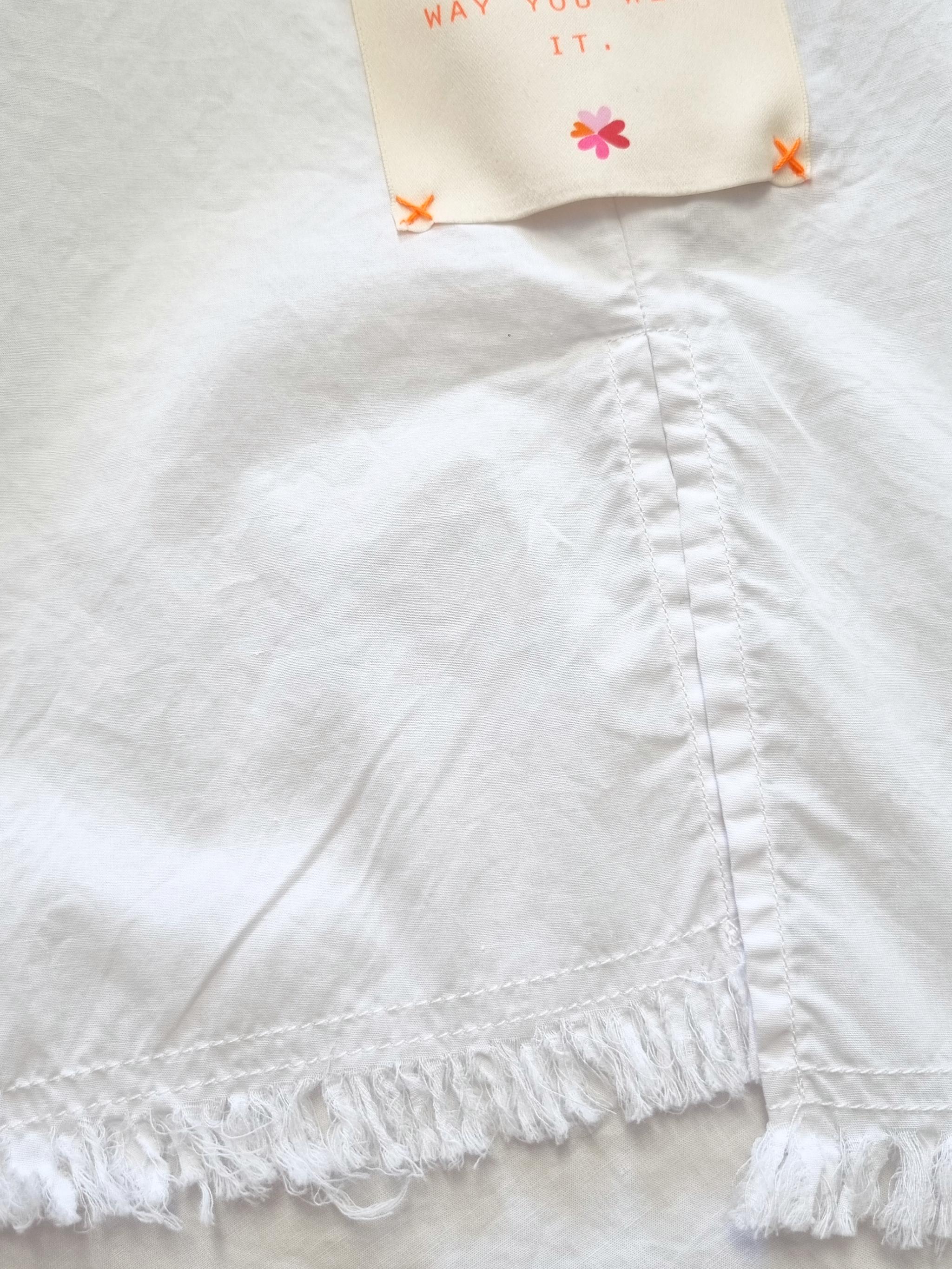 Damen Bluse uni mit gestreift mit Brusttasche, Raffung am Rückenteil aus Baumwolle - GraceC