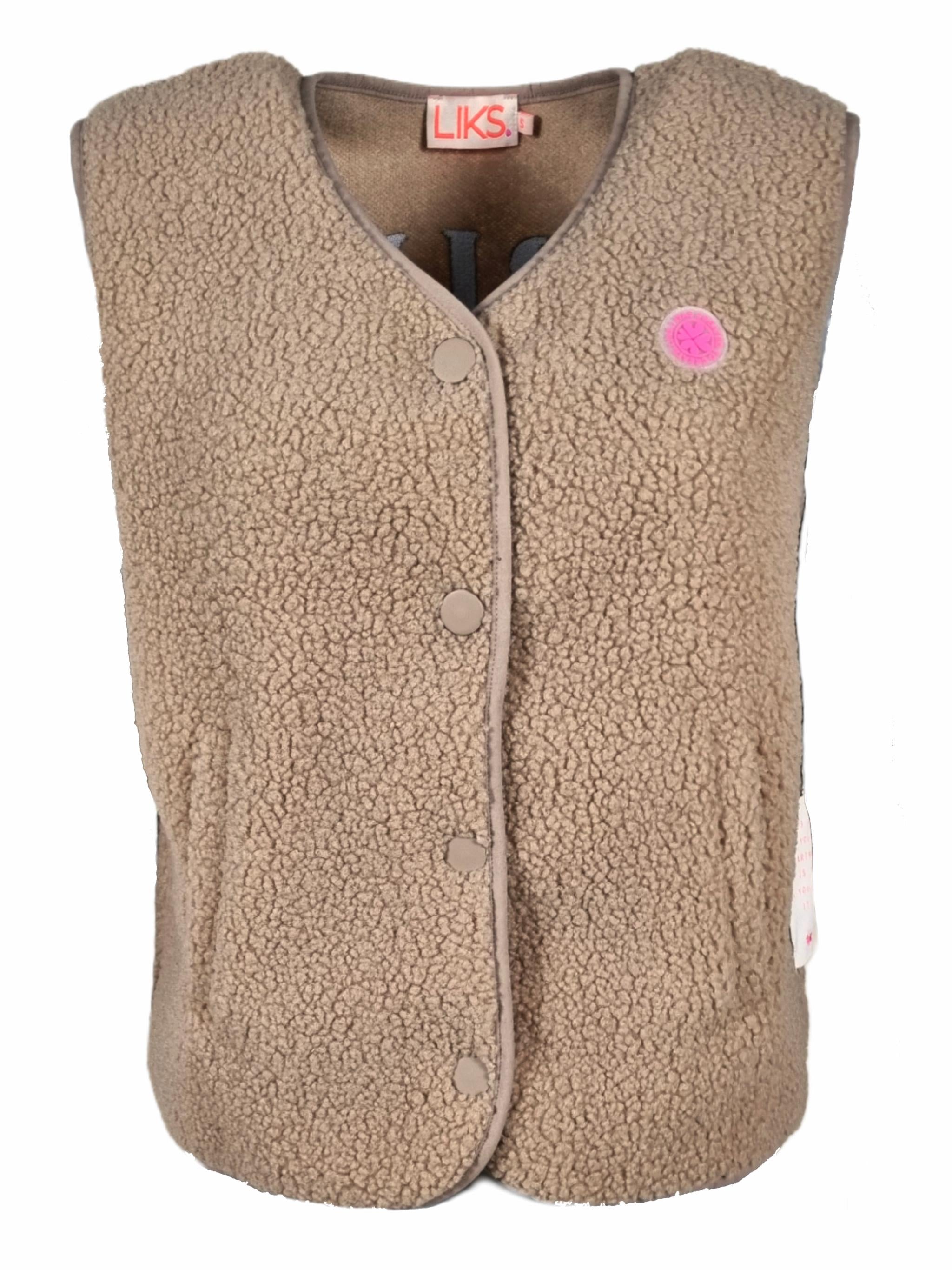 Damen Teddyweste mit tonaler Stickerei am Rücken - SusiC